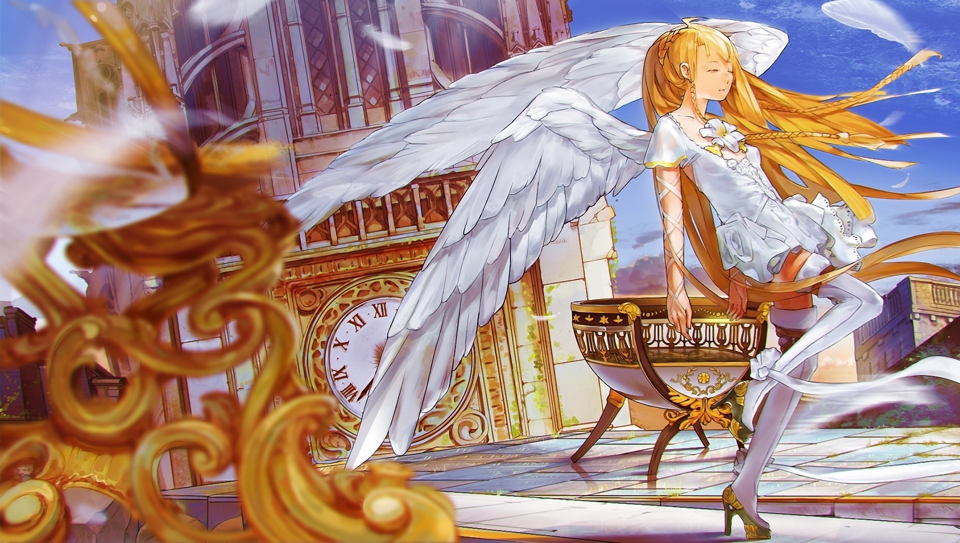 Download mobile wallpaper Angel, Wings, Anime for free.