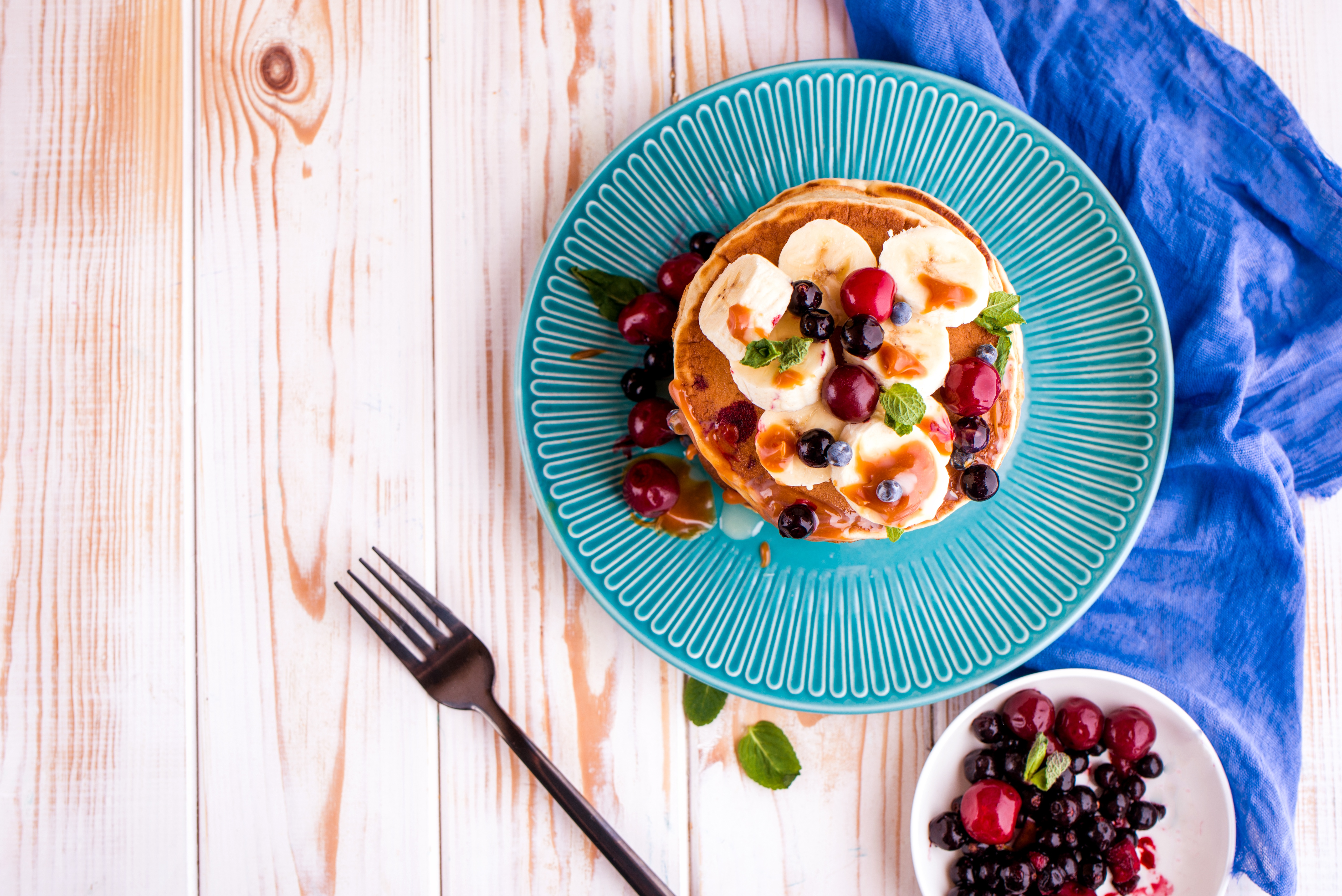 Free download wallpaper Food, Still Life, Berry, Fruit, Breakfast, Pancake on your PC desktop