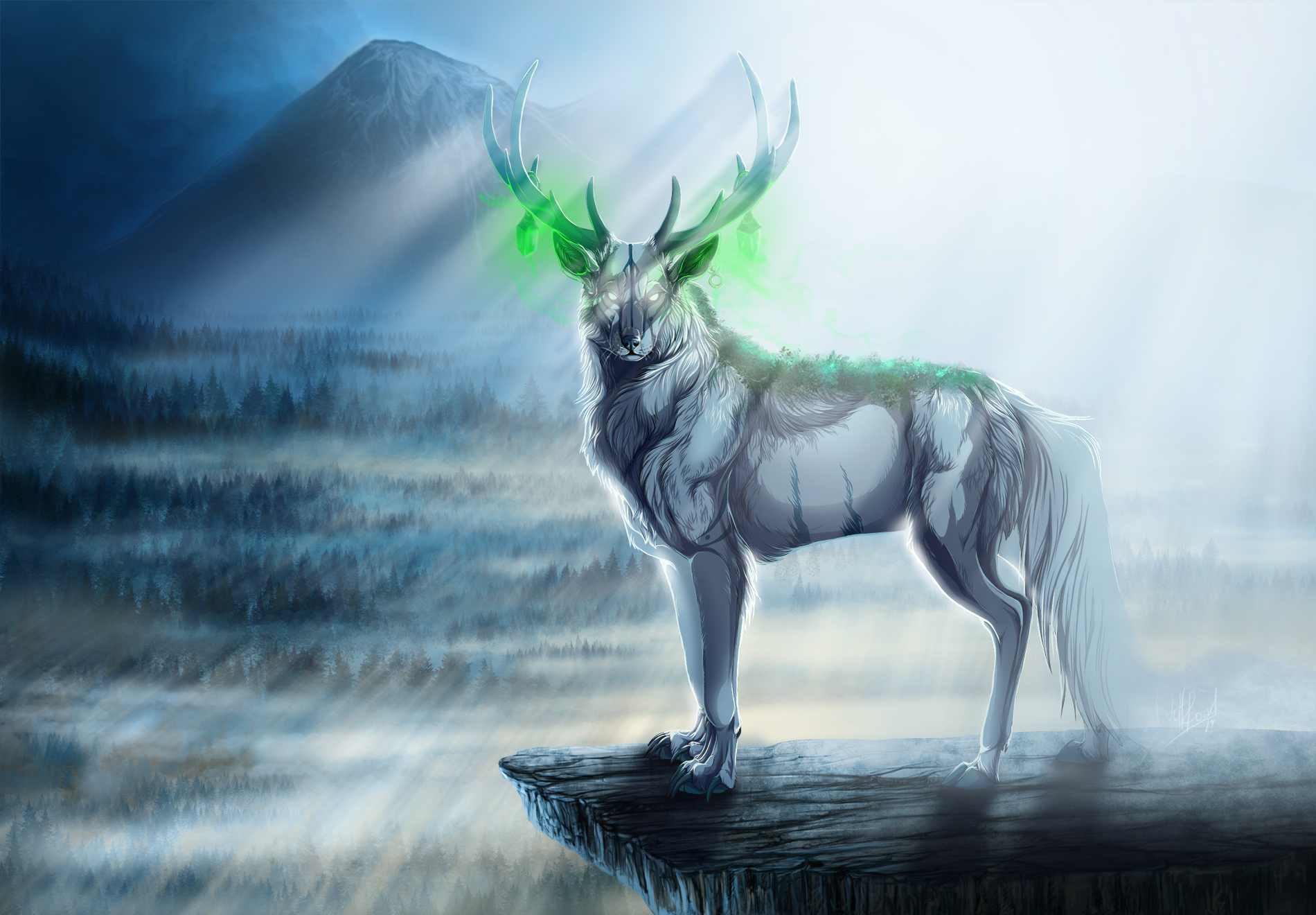 Download mobile wallpaper Deer, Fantasy Animals, Fantasy for free.
