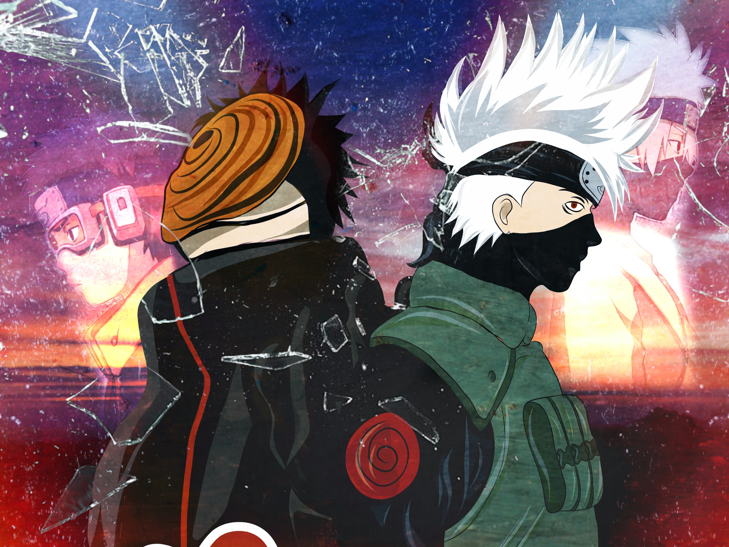 Free download wallpaper Anime, Naruto, Kakashi Hatake, Obito Uchiha on your PC desktop