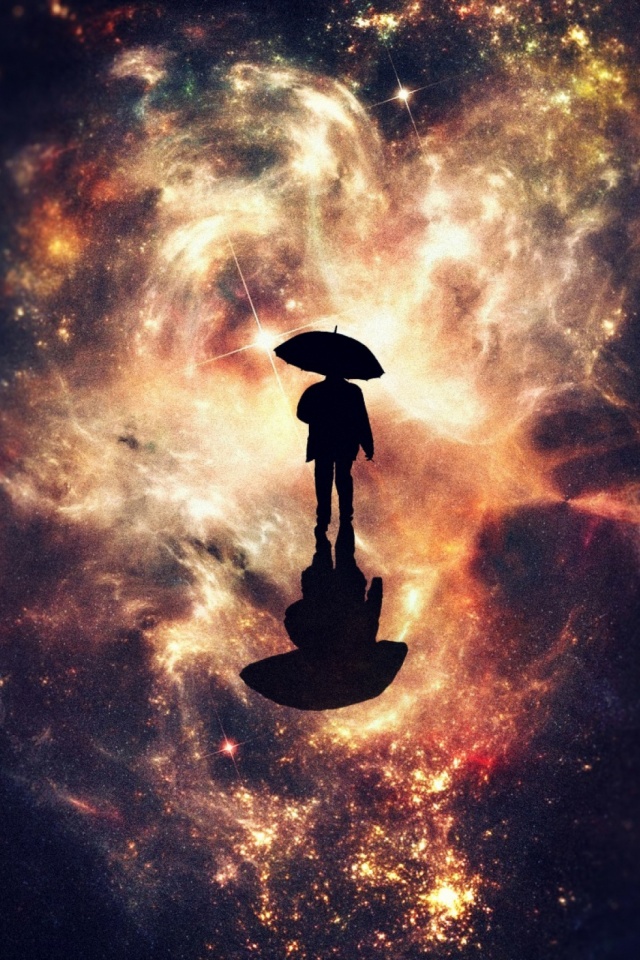 Download mobile wallpaper Stars, Shadow, Umbrella, Cosmos, Photography, Manipulation for free.