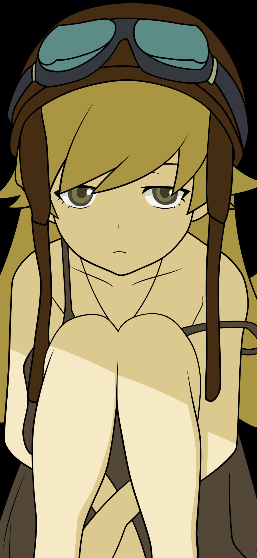 Handy-Wallpaper Blond, Gelbe Augen, Blondinen, Animes, Monogatari (Serie), Shinobu Oshino kostenlos herunterladen.