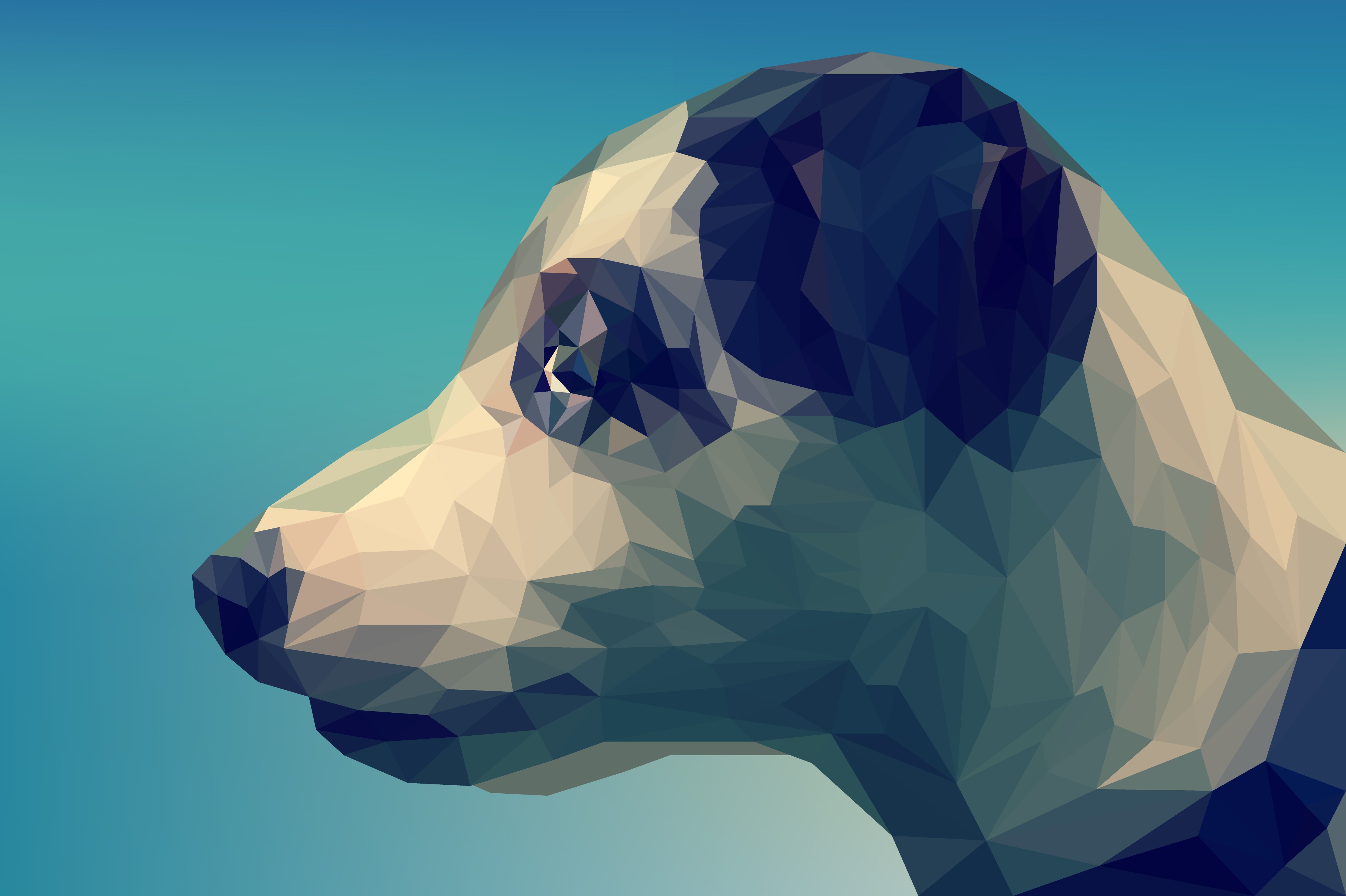 Download mobile wallpaper Abstract, Dog, Facets, Polygon, Low Poly for free.