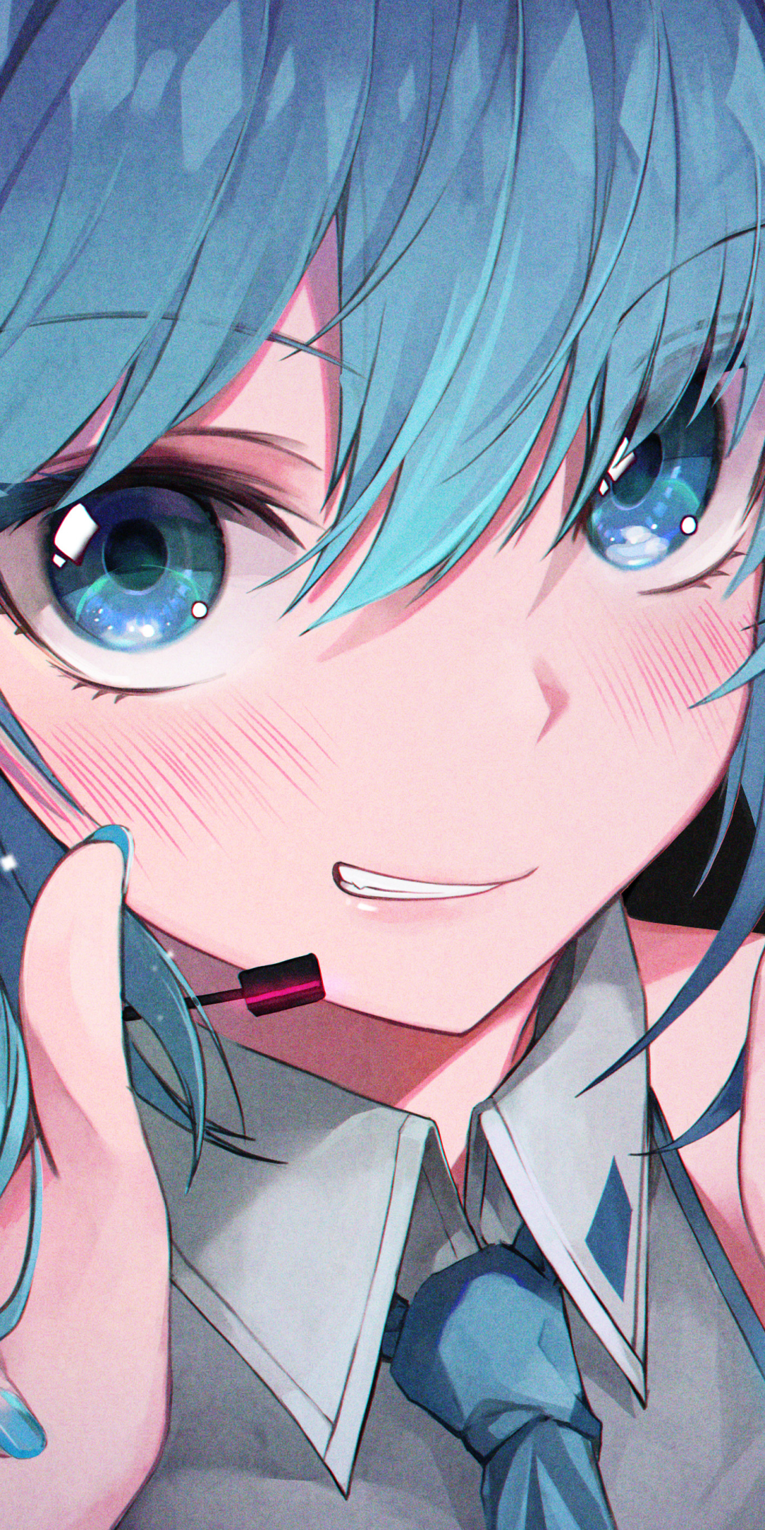 Download mobile wallpaper Anime, Vocaloid, Face, Blue Eyes, Hatsune Miku for free.