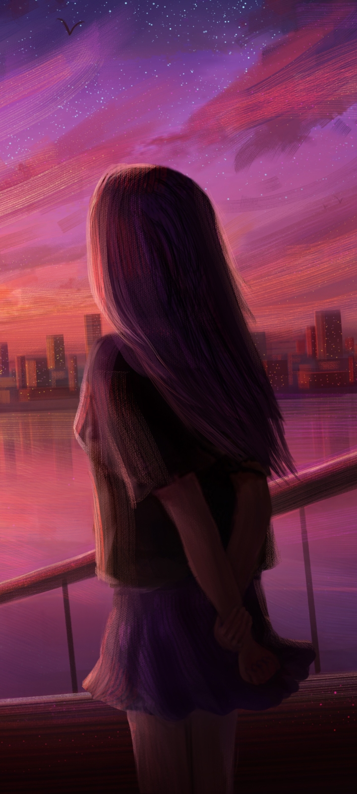 Download mobile wallpaper Anime, Sunset, Evening for free.