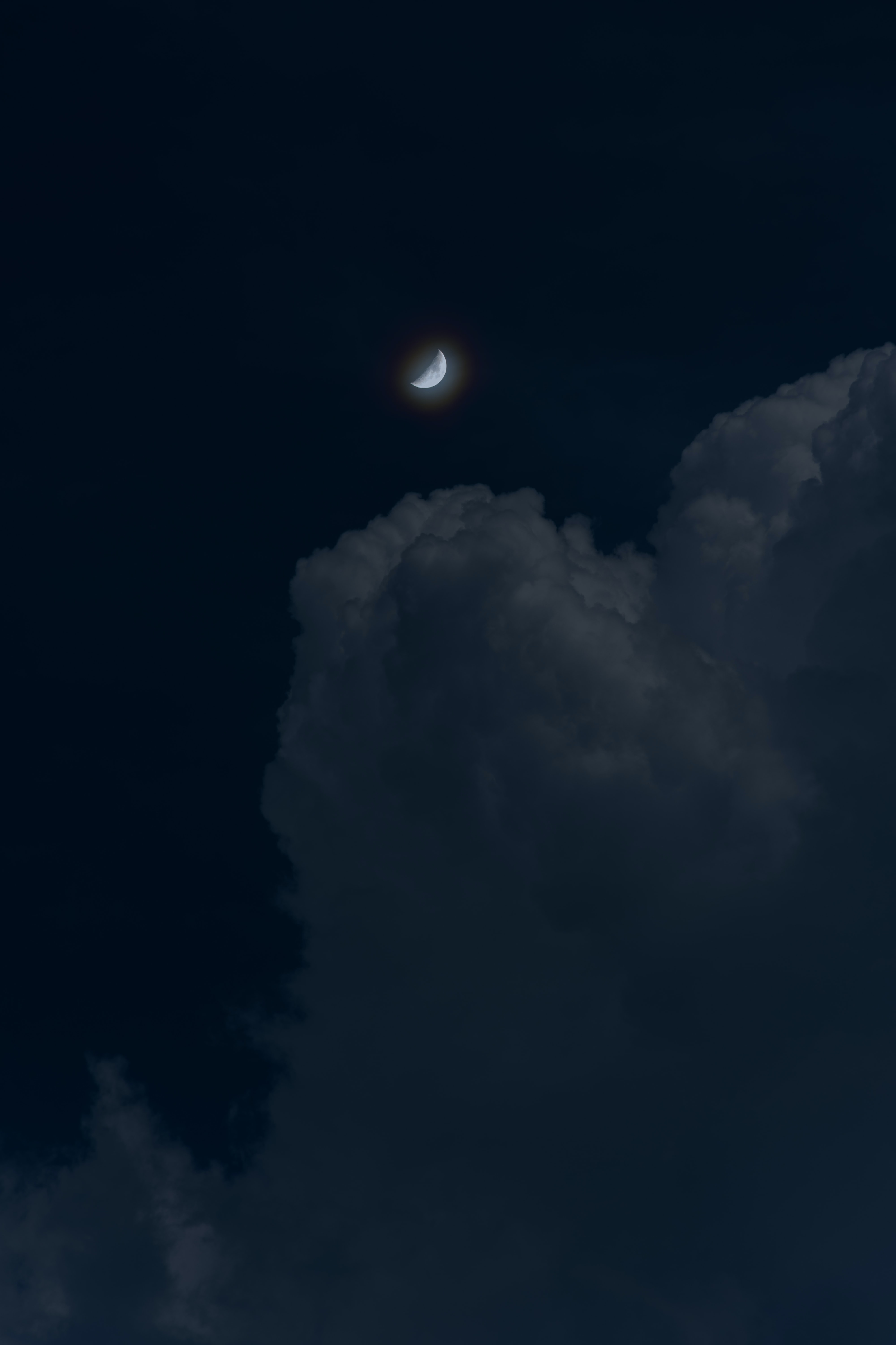 Скачать обои бесплатно Облака, Небо, Ночь, Луна, Темные картинка на рабочий стол ПК
