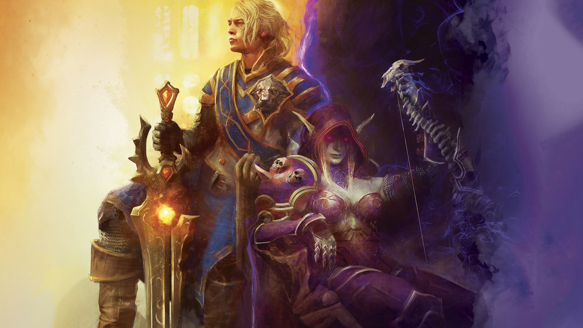 Скачать обои бесплатно Видеоигры, Мир Warcraft, Сильвана Ветрокрылая, Андуин Ринн, Мир Warcraft: Битва За Азерот картинка на рабочий стол ПК
