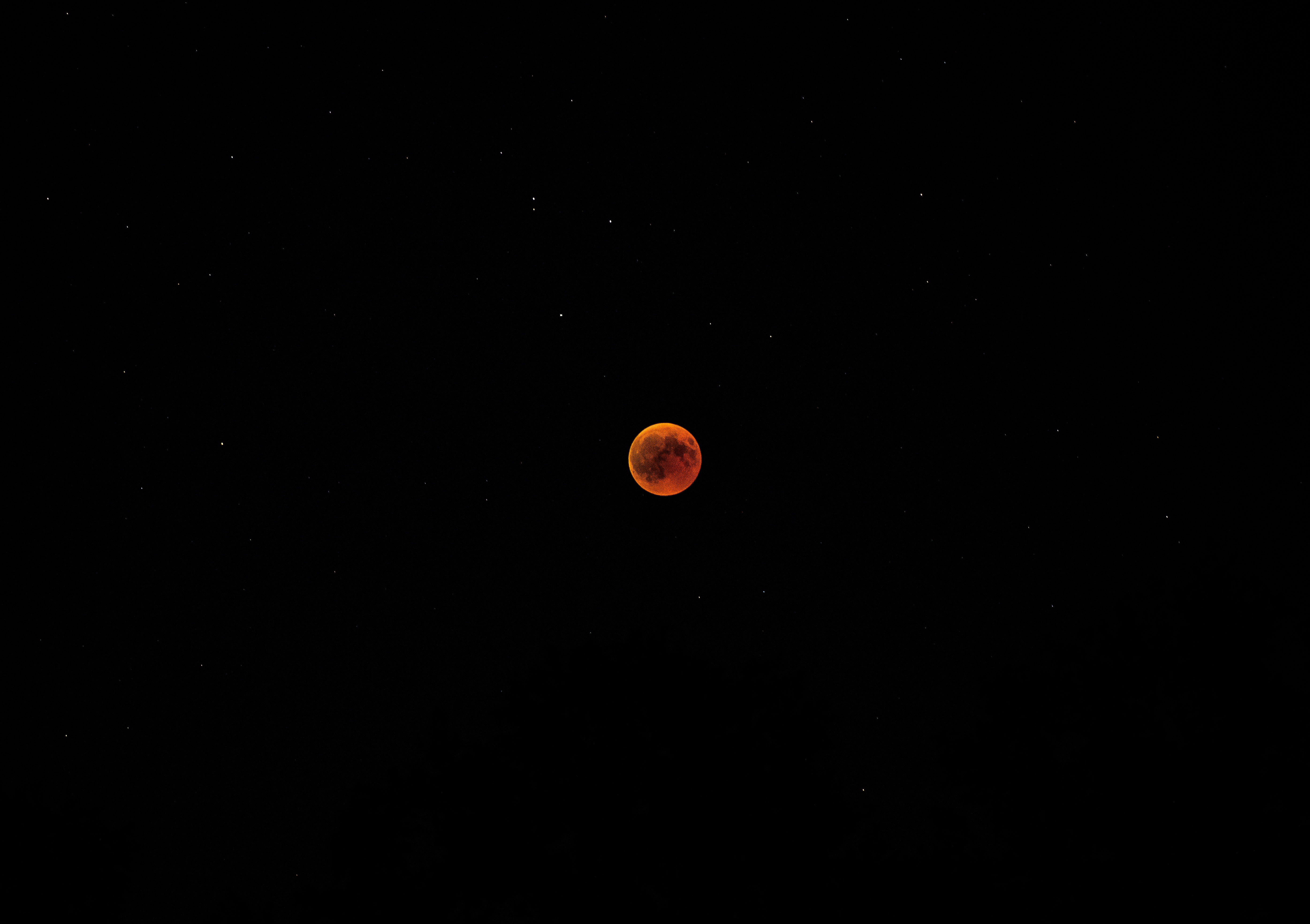 eclipse, red moon, universe, night, starry sky, full moon