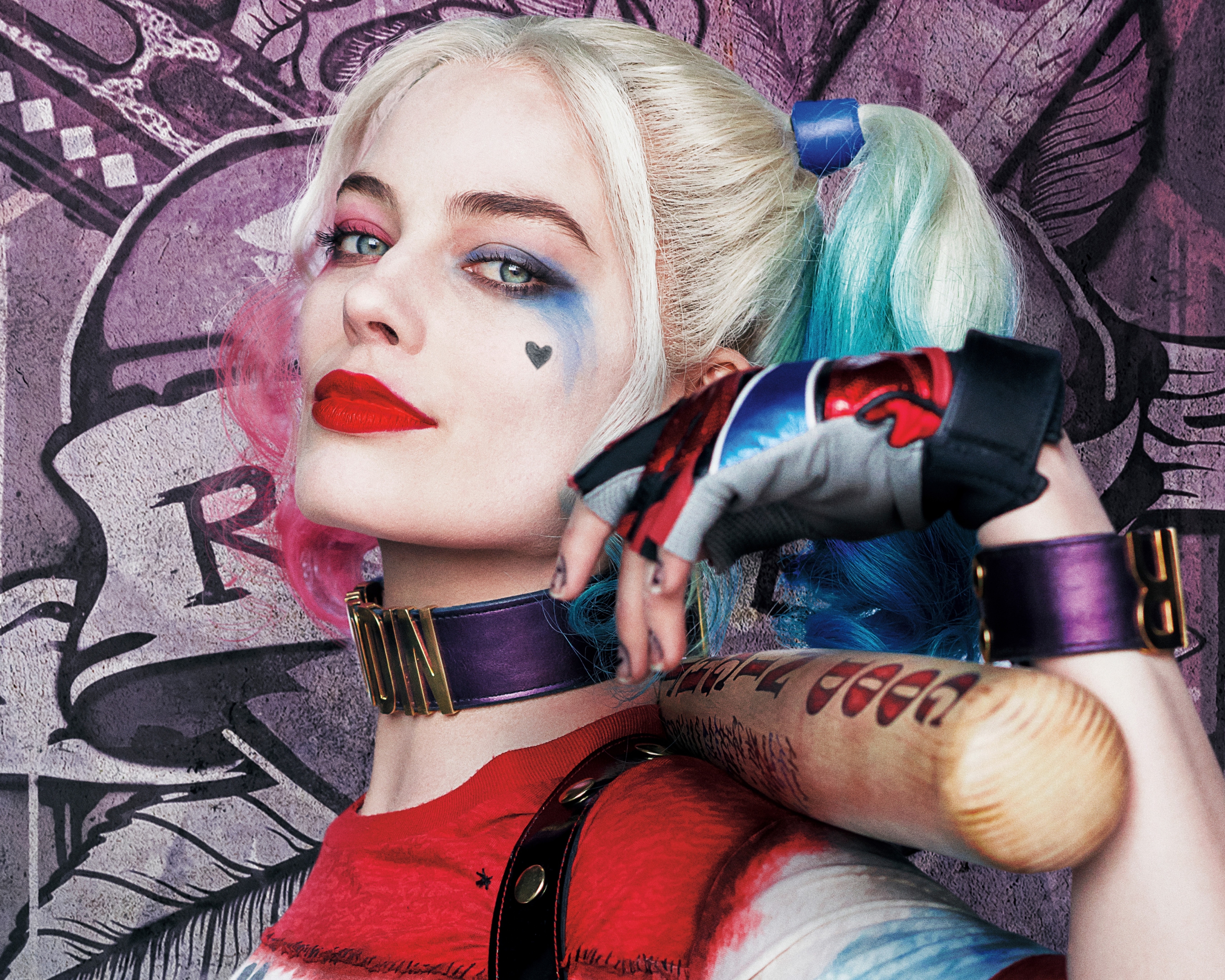Download mobile wallpaper Blonde, Movie, Harley Quinn, Actress, Lipstick, Suicide Squad, Australian, Margot Robbie for free.