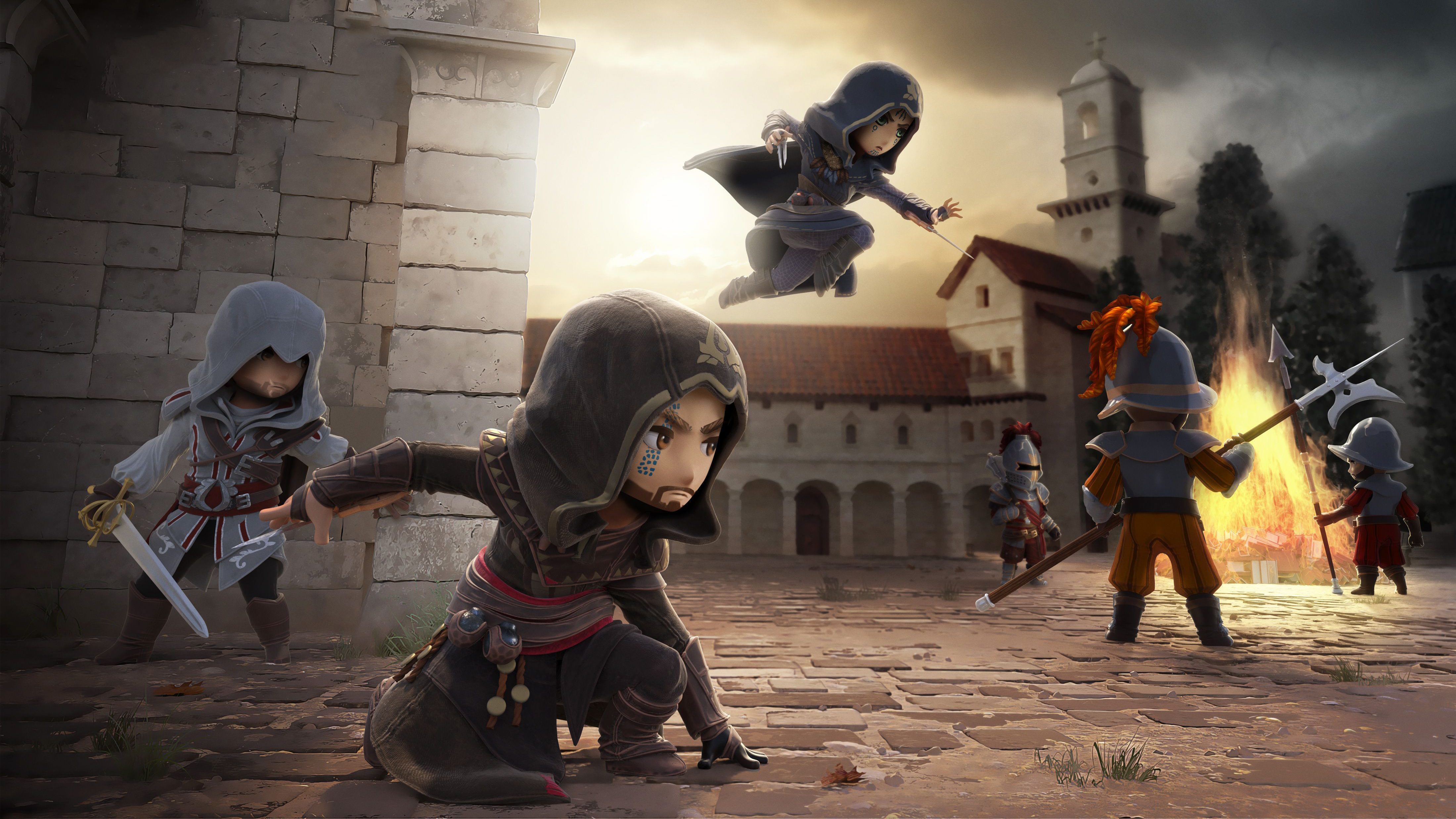 Handy-Wallpaper Computerspiele, Assassin's Creed, Chibi kostenlos herunterladen.