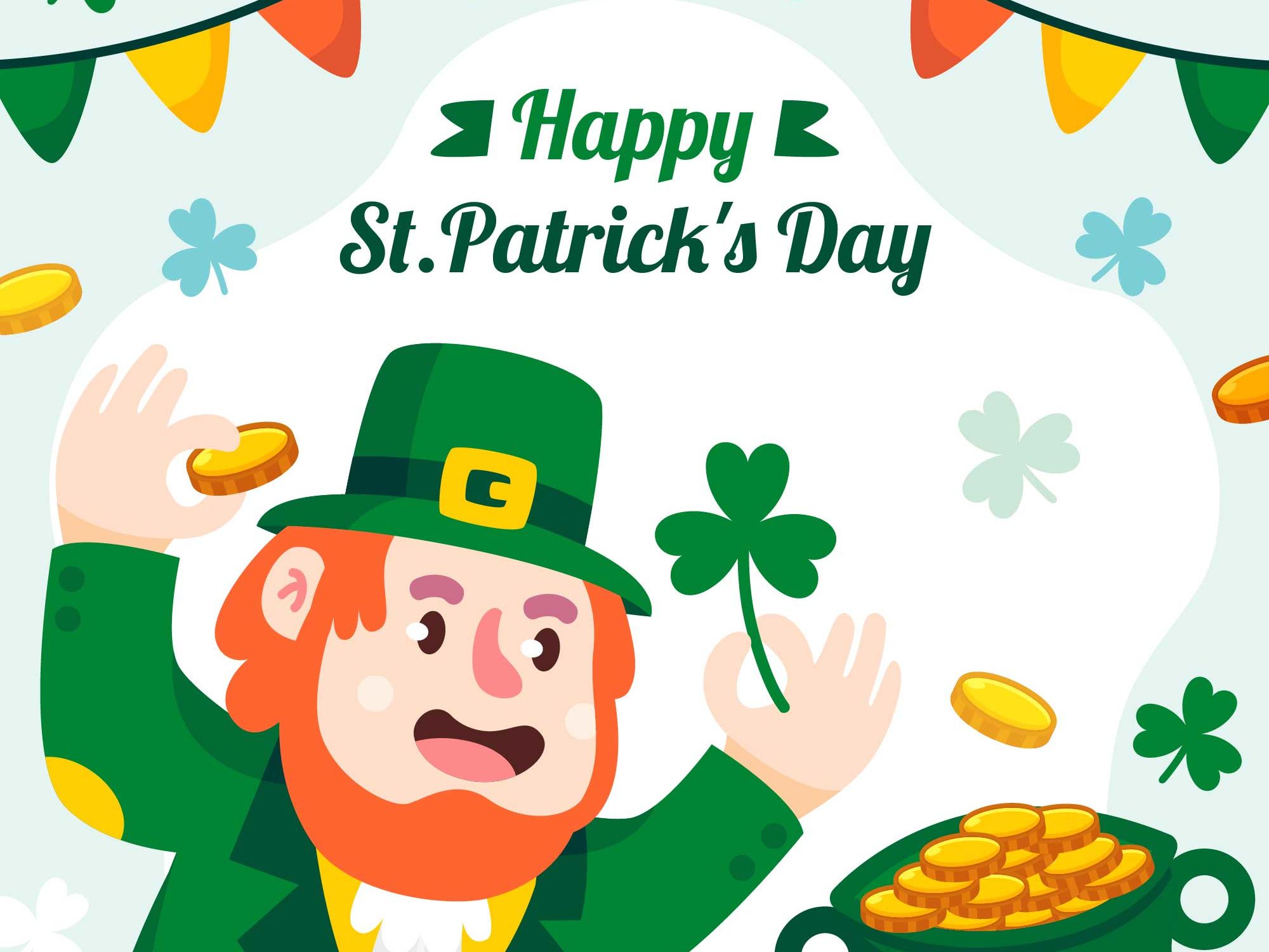 Download mobile wallpaper Holiday, Clover, Coin, St Patrick's Day, Leprechaun for free.
