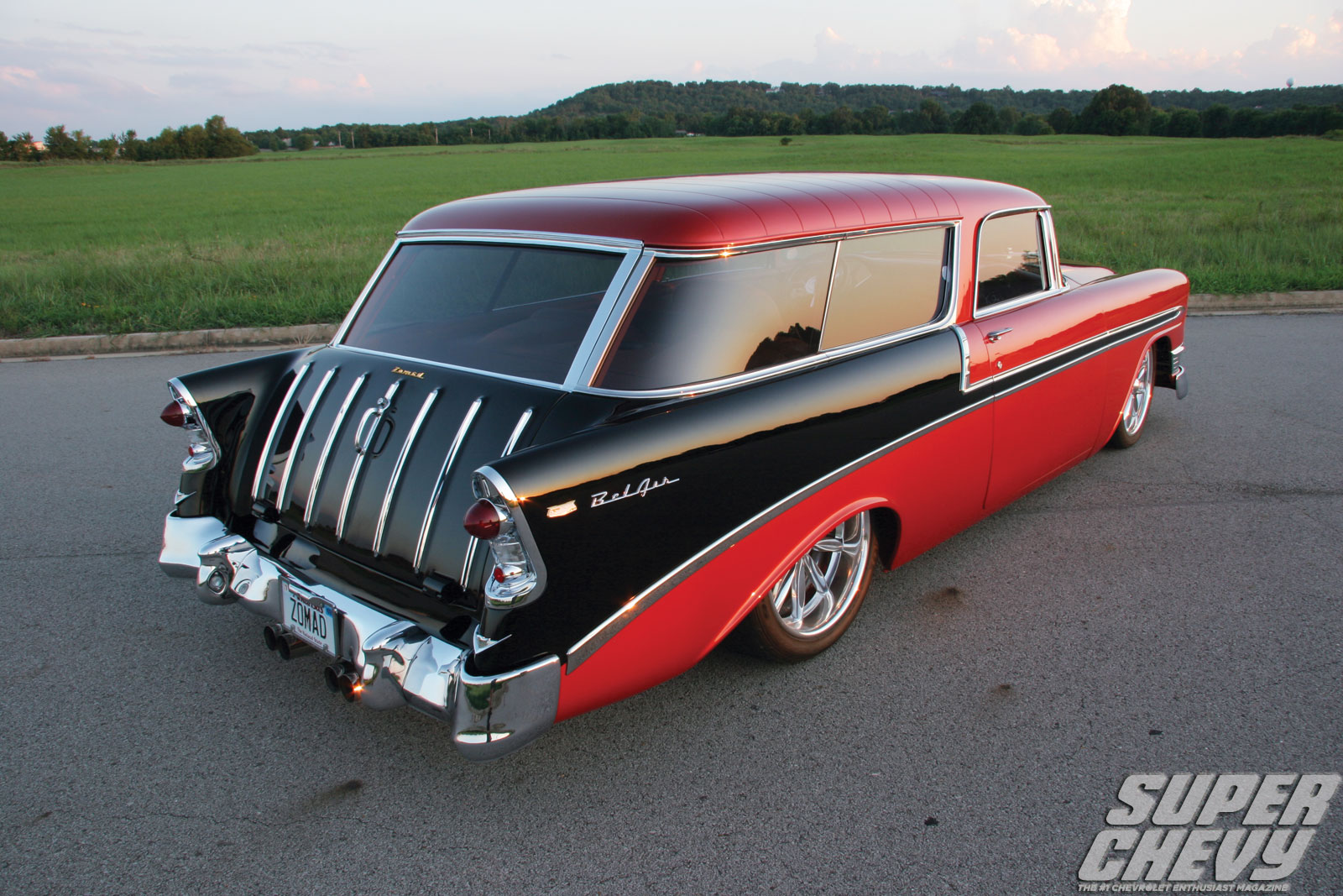 Download mobile wallpaper 1956 Chevy Bel Air Zomad, Chevrolet, Vehicles for free.