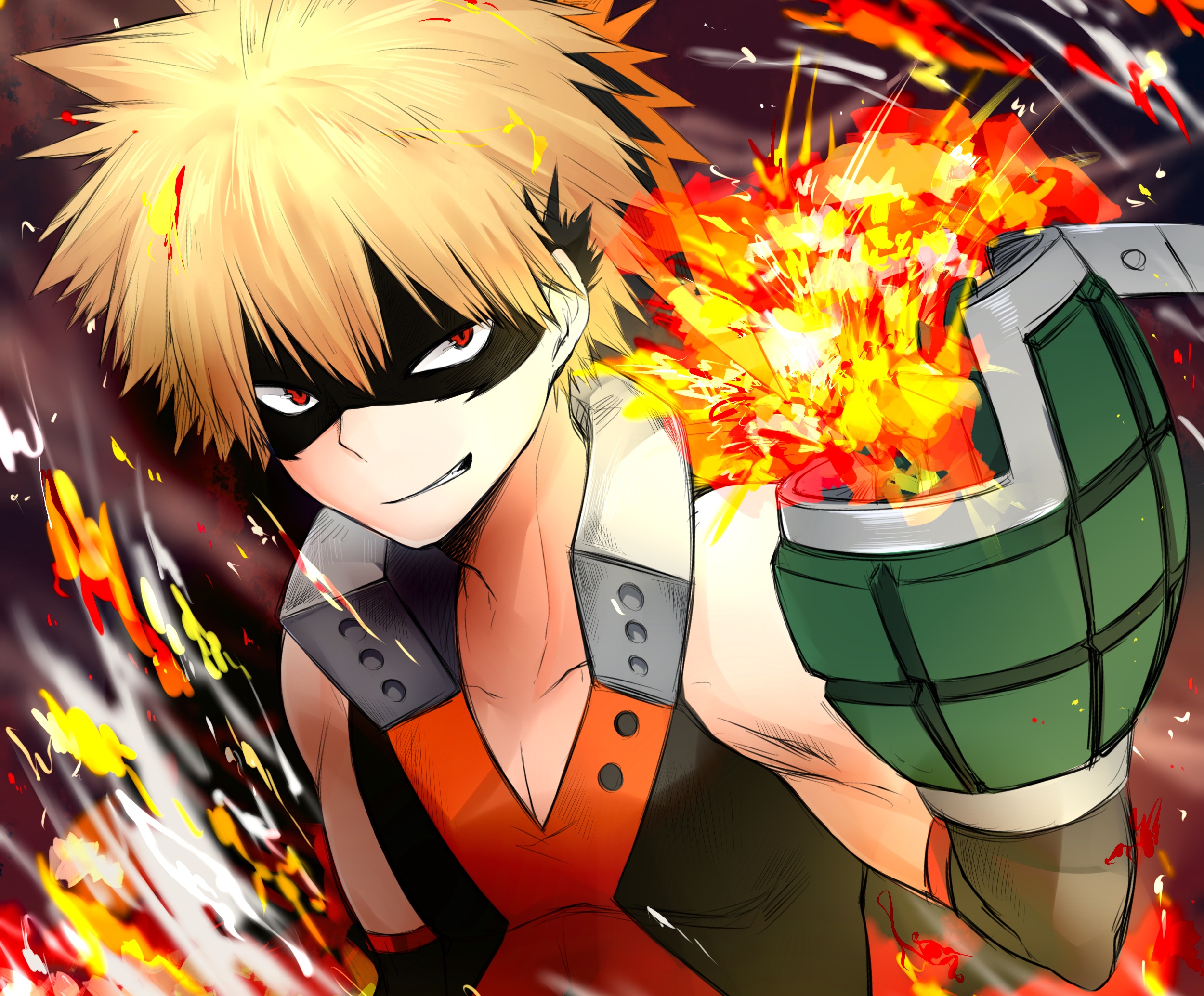 Handy-Wallpaper Animes, Katsuki Bakugou, Boku No Hero Academia kostenlos herunterladen.