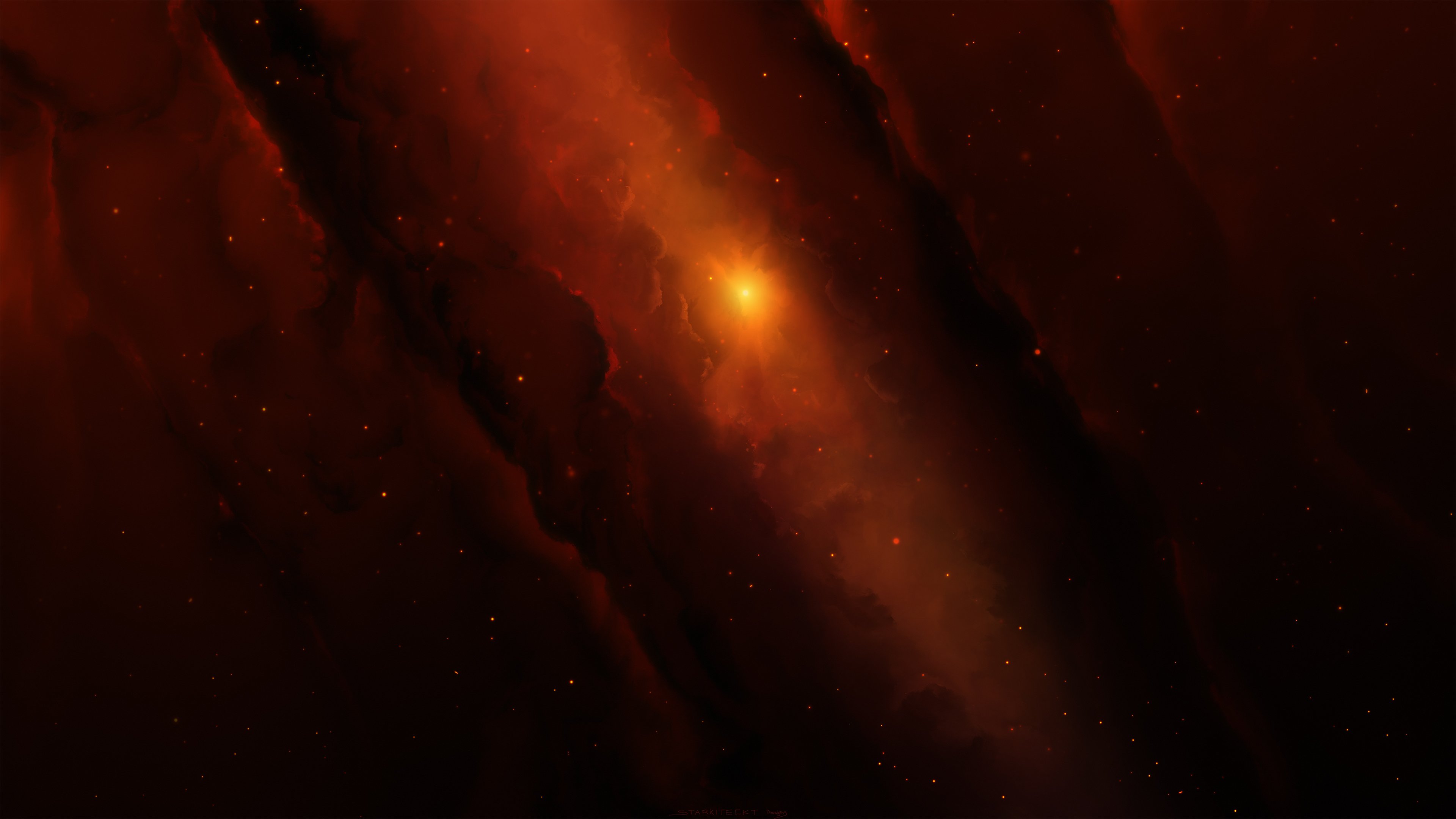 Descarga gratuita de fondo de pantalla para móvil de Nebulosa, Espacio, Ciencia Ficción, Color Naranja).