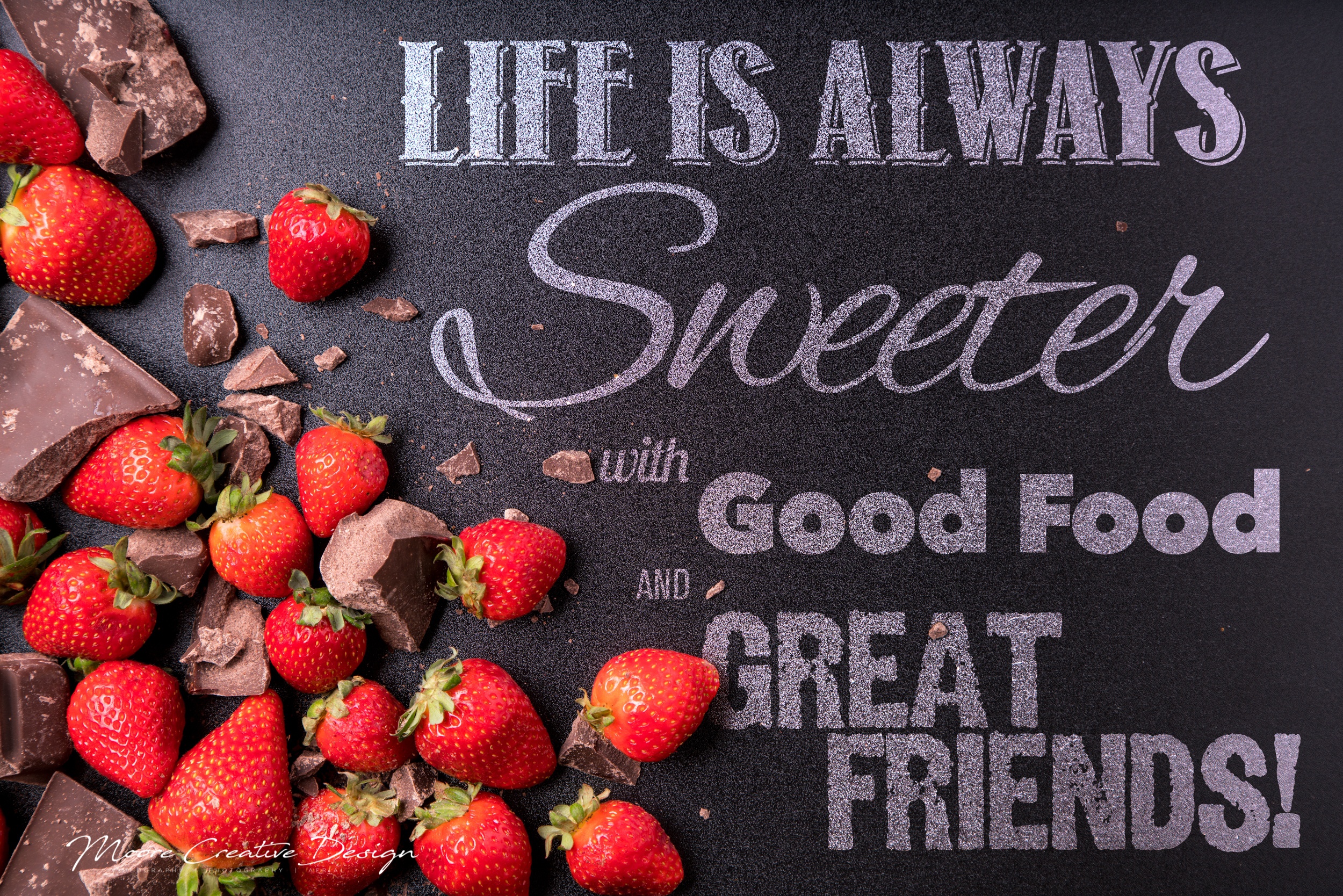 Download mobile wallpaper Strawberry, Chocolate, Berry, Fruit, Statement, Misc, Motivational for free.
