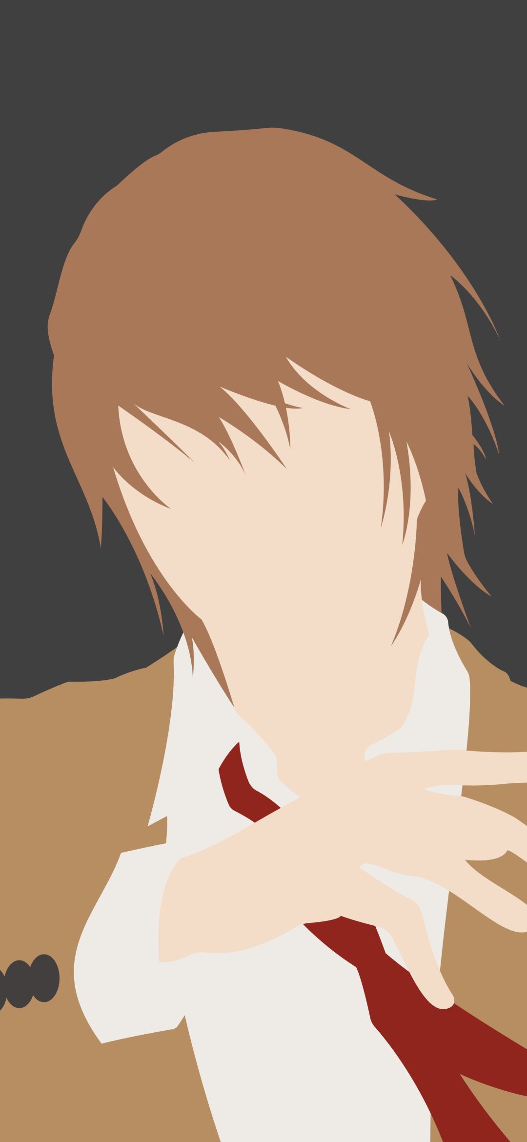 Download mobile wallpaper Anime, Death Note, Tie, School Uniform, Brown Hair, Minimalist, Light Yagami for free.