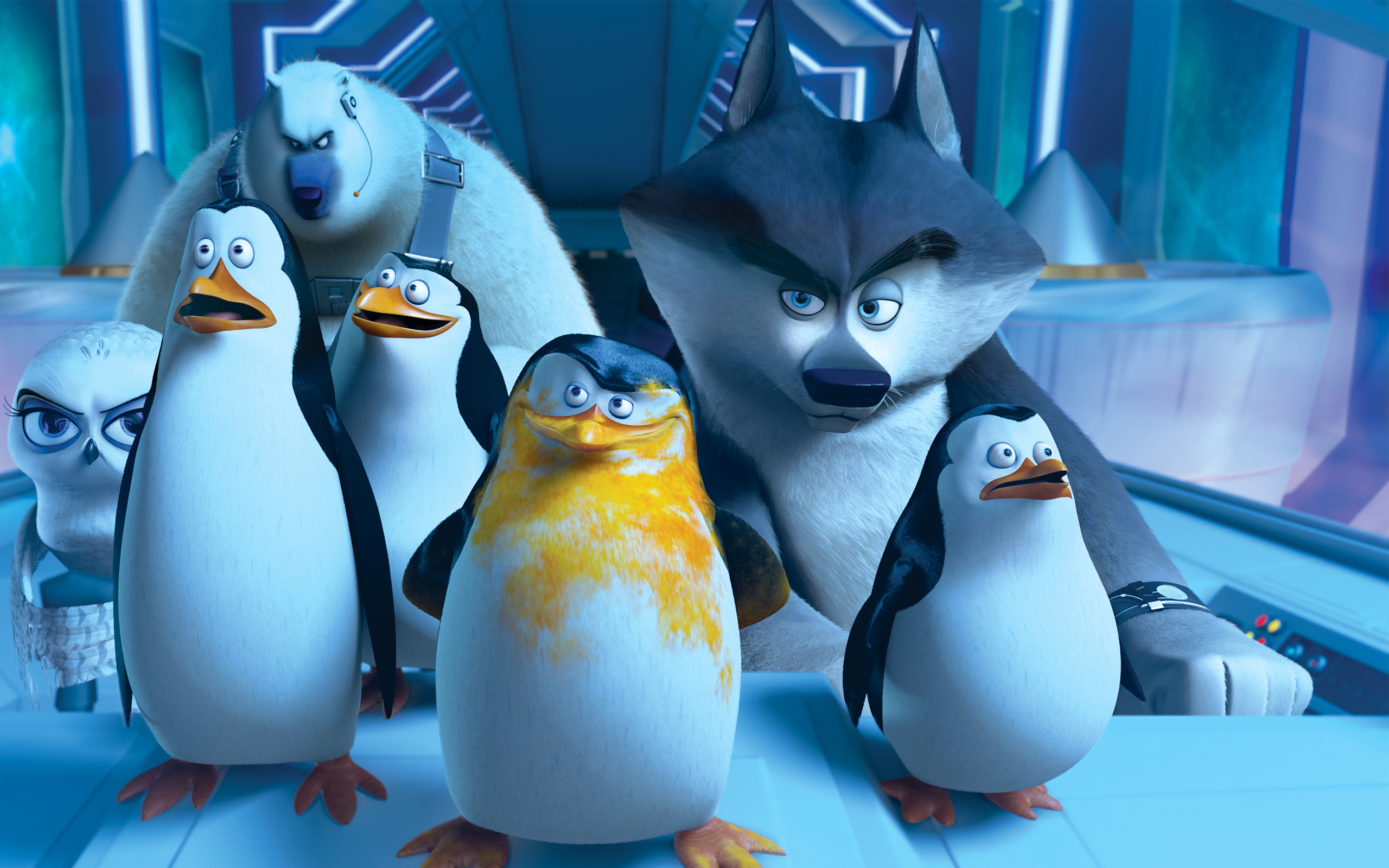 movie, penguins of madagascar Panoramic Wallpaper