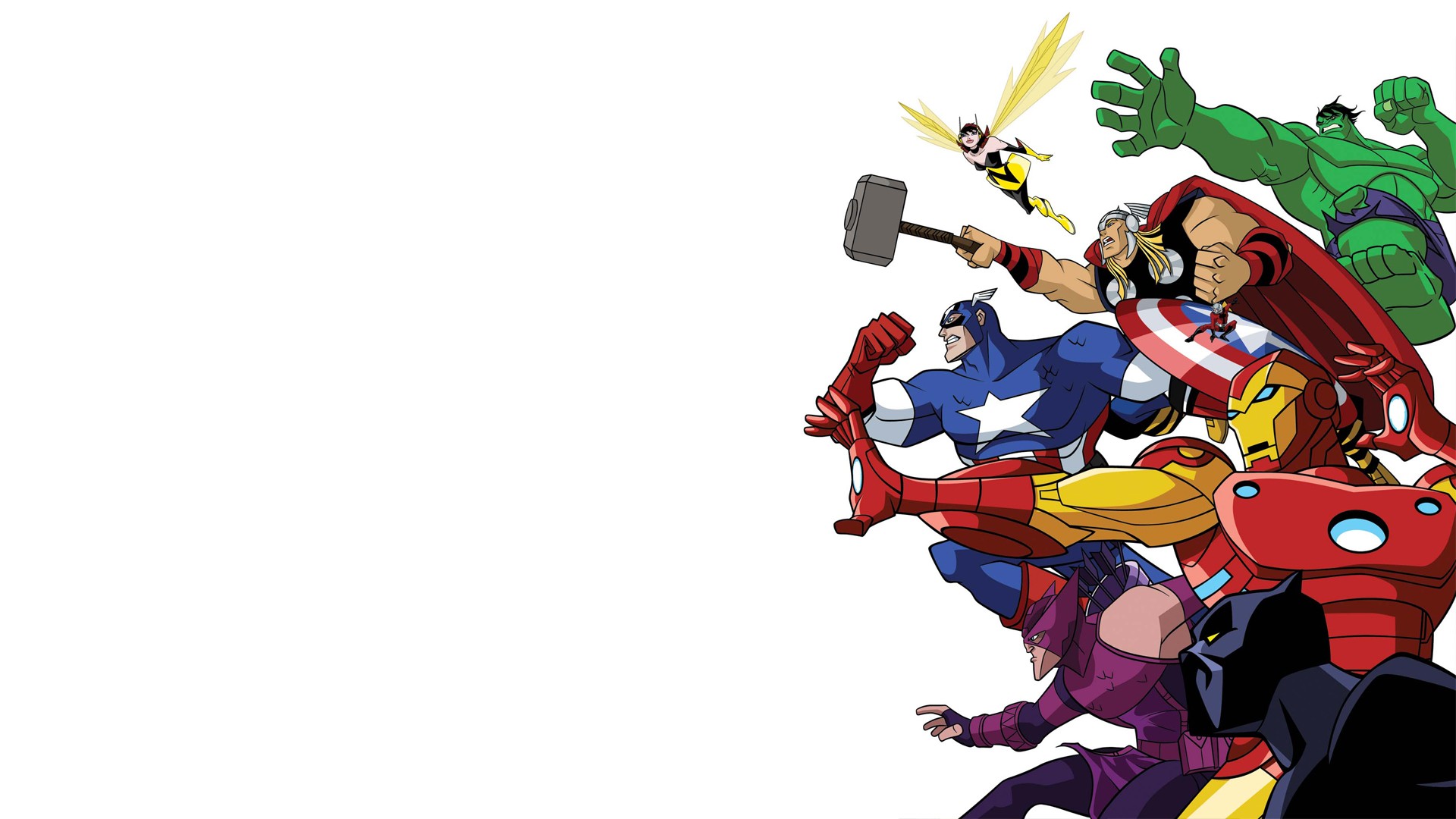 Скачать обои бесплатно Комиксы, Железный Человек, Капитан Америка, Мстители, Черная Пантера (Marvel Comics), Халк, Оса (Marvel Comics), Тор, Соколиный Глаз картинка на рабочий стол ПК