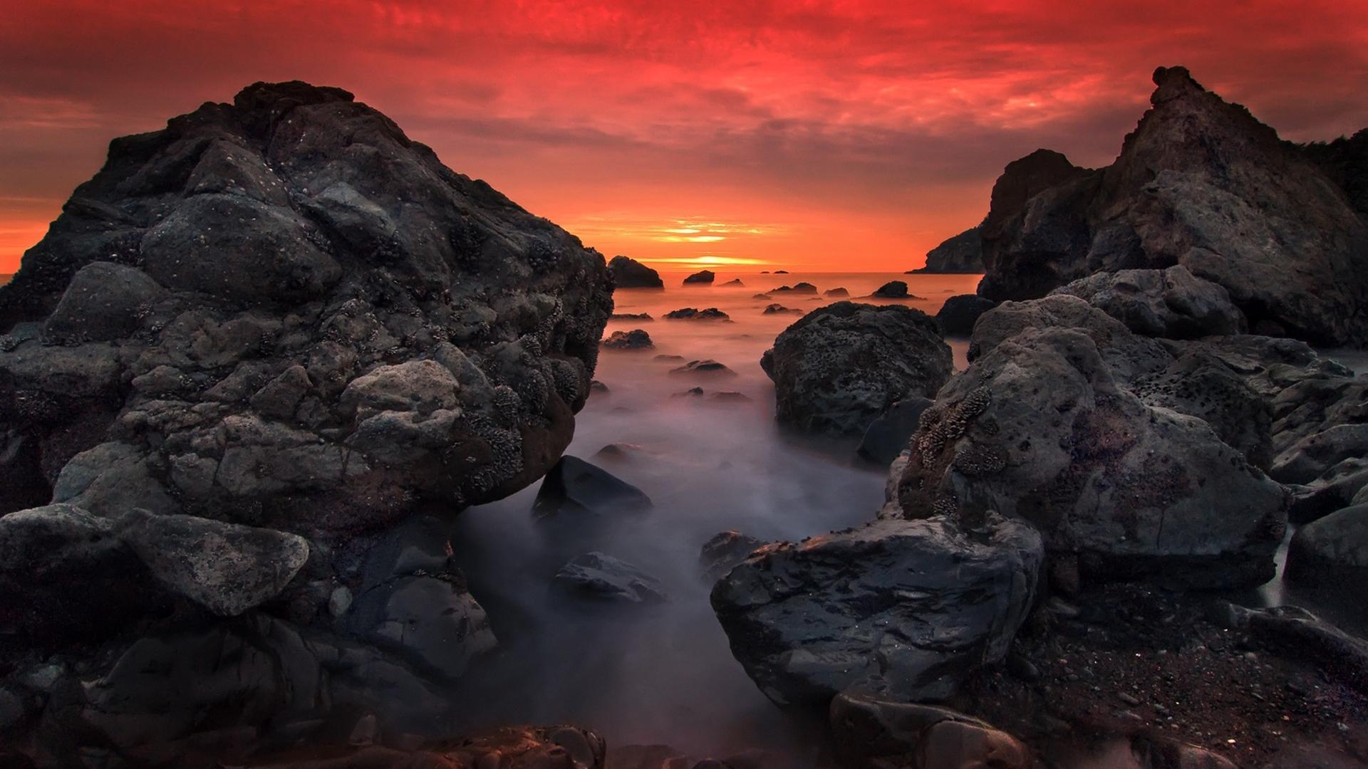 Téléchargez gratuitement l'image Coucher De Soleil, Mer, Horizon, Océan, Terre, Terre/nature sur le bureau de votre PC