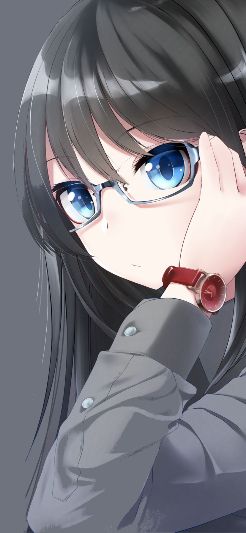 Download mobile wallpaper Anime, Glasses, Original, Black Hair for free.