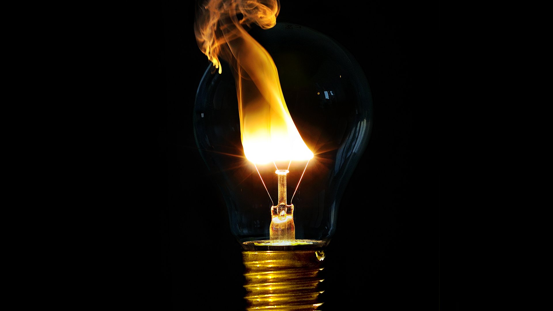 Free download wallpaper Fire, Artistic, Light Bulb on your PC desktop