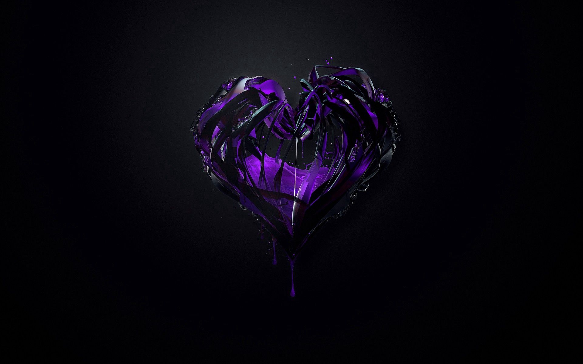 violet, abstract, plexus, purple, heart