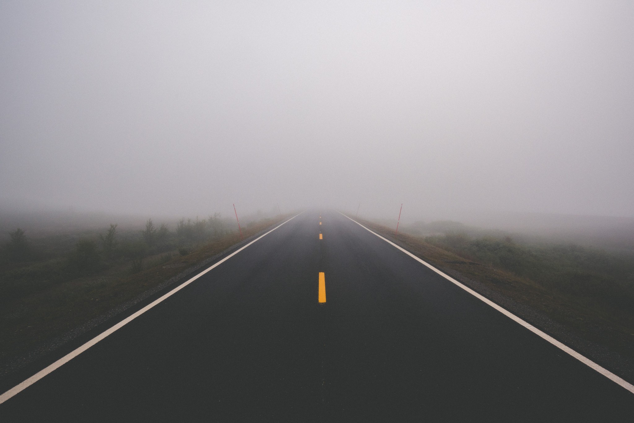 Free download wallpaper Road, Fog, Man Made on your PC desktop