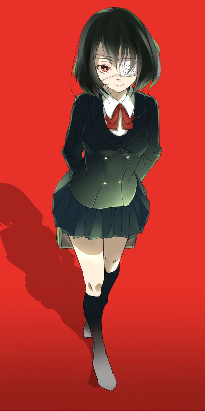 Download mobile wallpaper Anime, Skirt, Socks, School Uniform, Eye Patch, Another, Another (Anime), Mei Misaki for free.