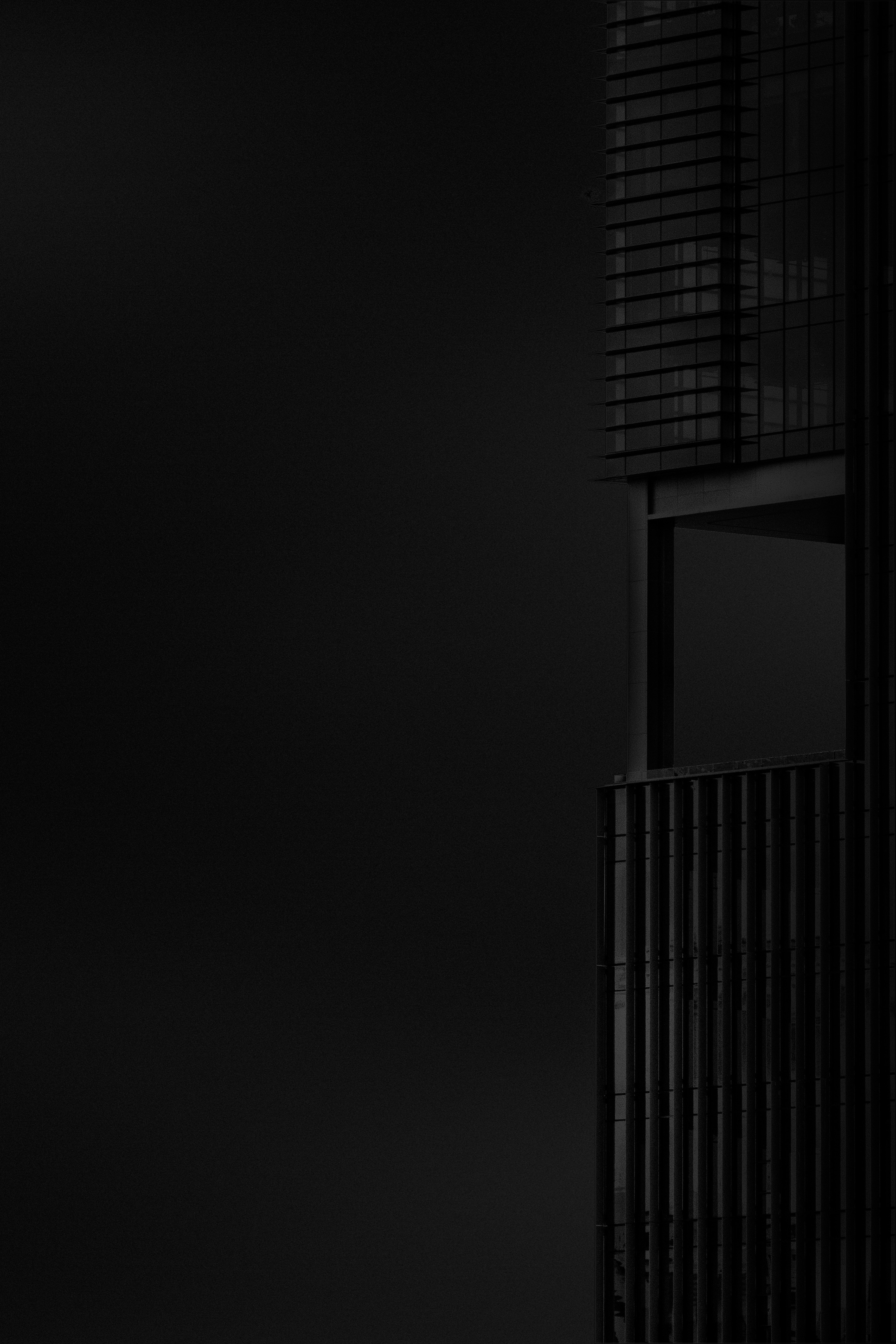 Download mobile wallpaper Chb, Bw, Minimalism, Building, Dark, Architecture for free.