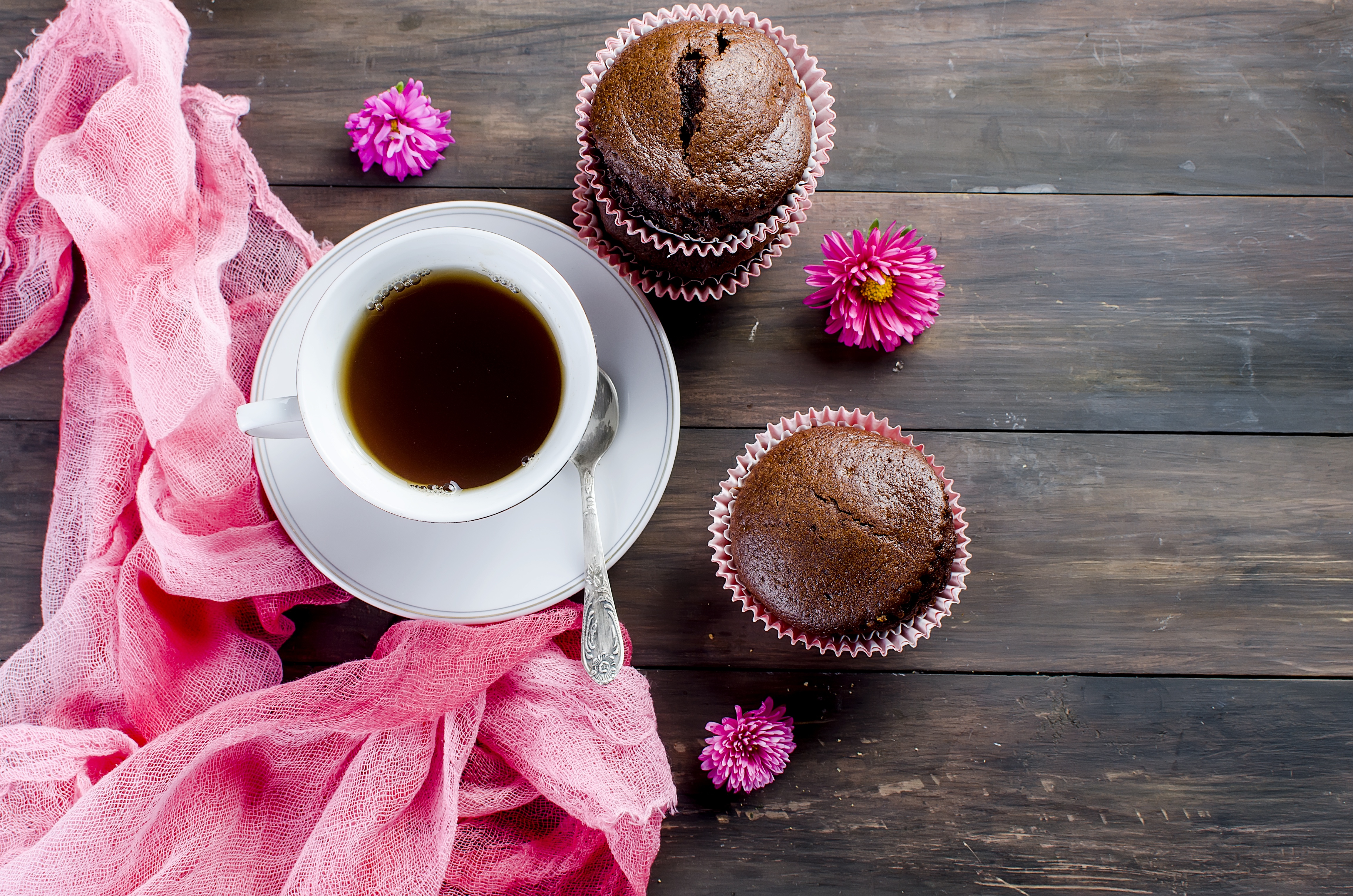 Download mobile wallpaper Food, Still Life, Cup, Tea, Cupcake for free.