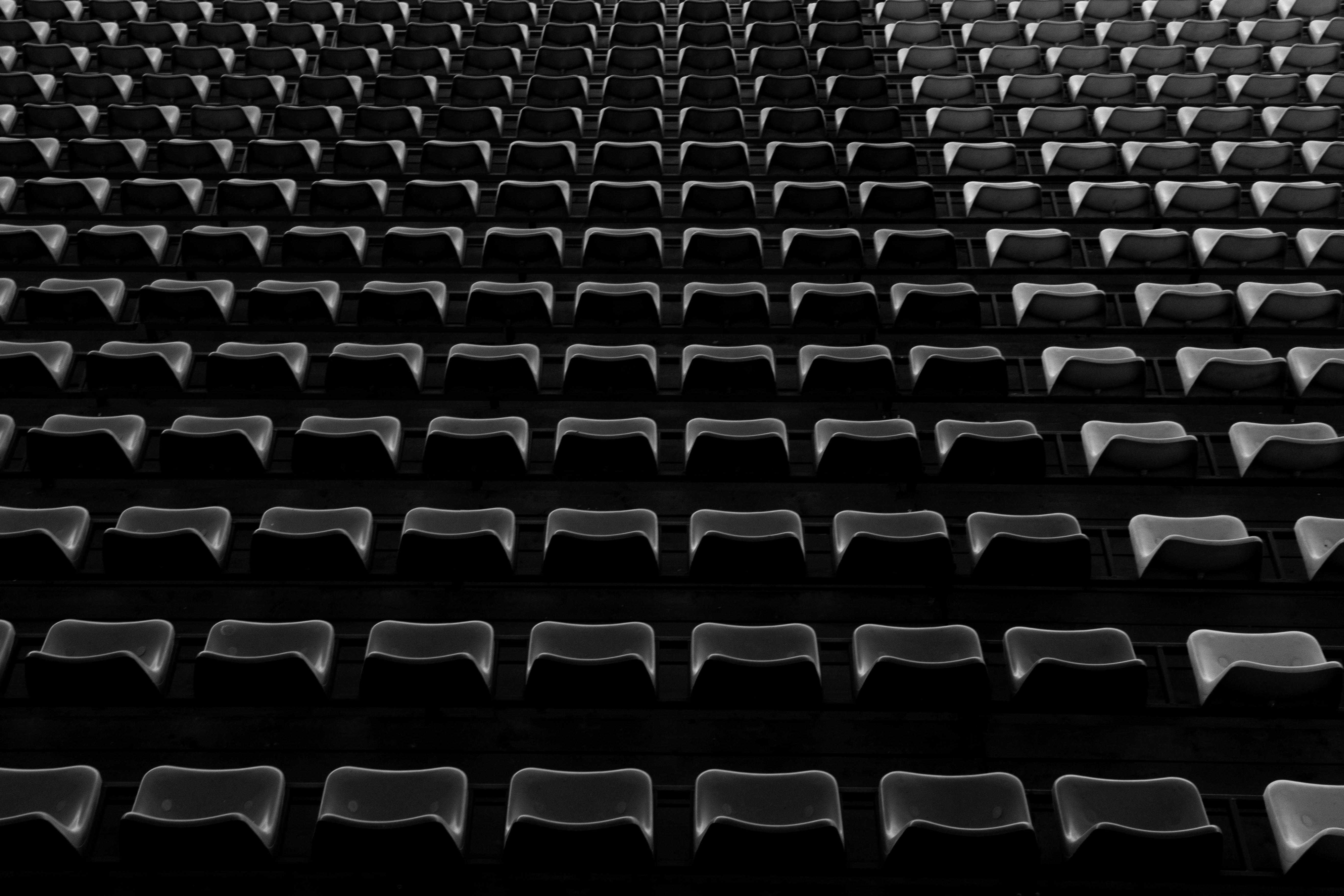 black and white, black, seats, tribune, seating