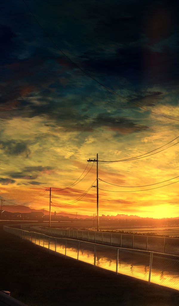 Download mobile wallpaper Anime, Sunset, Sky for free.