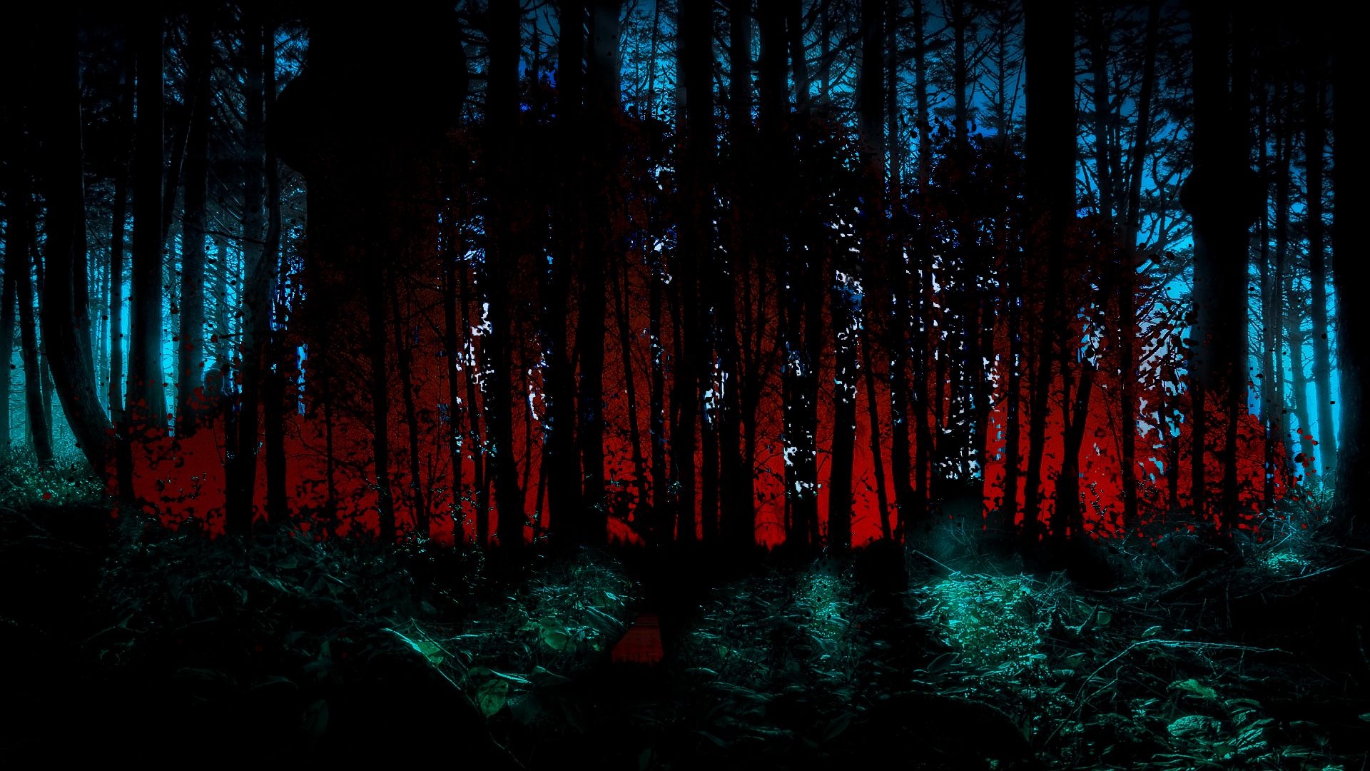 Free download wallpaper Fantasy, Blood, Forest, Tree on your PC desktop