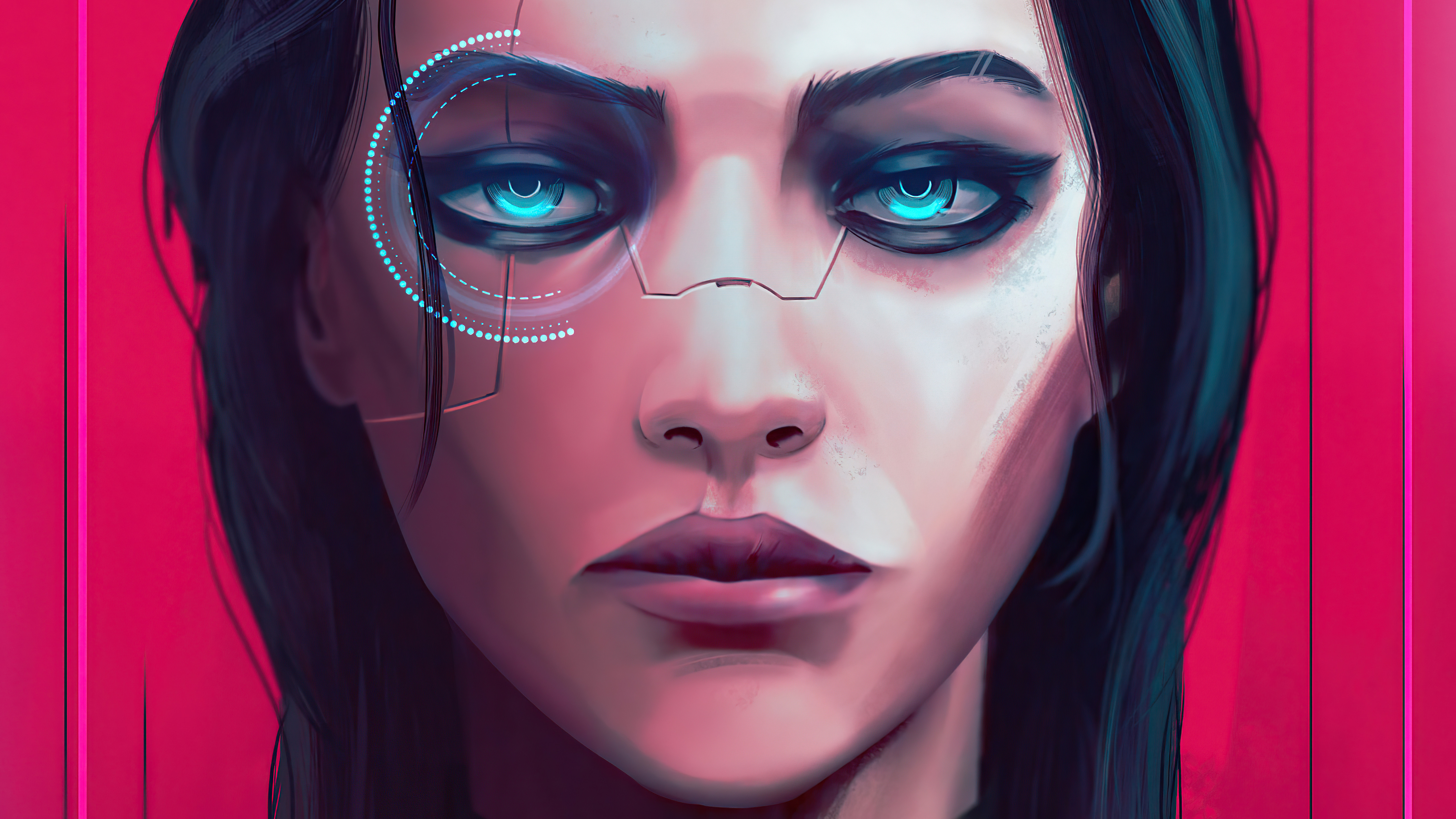 Laden Sie das Cyberpunk, Science Fiction, Gesicht-Bild kostenlos auf Ihren PC-Desktop herunter