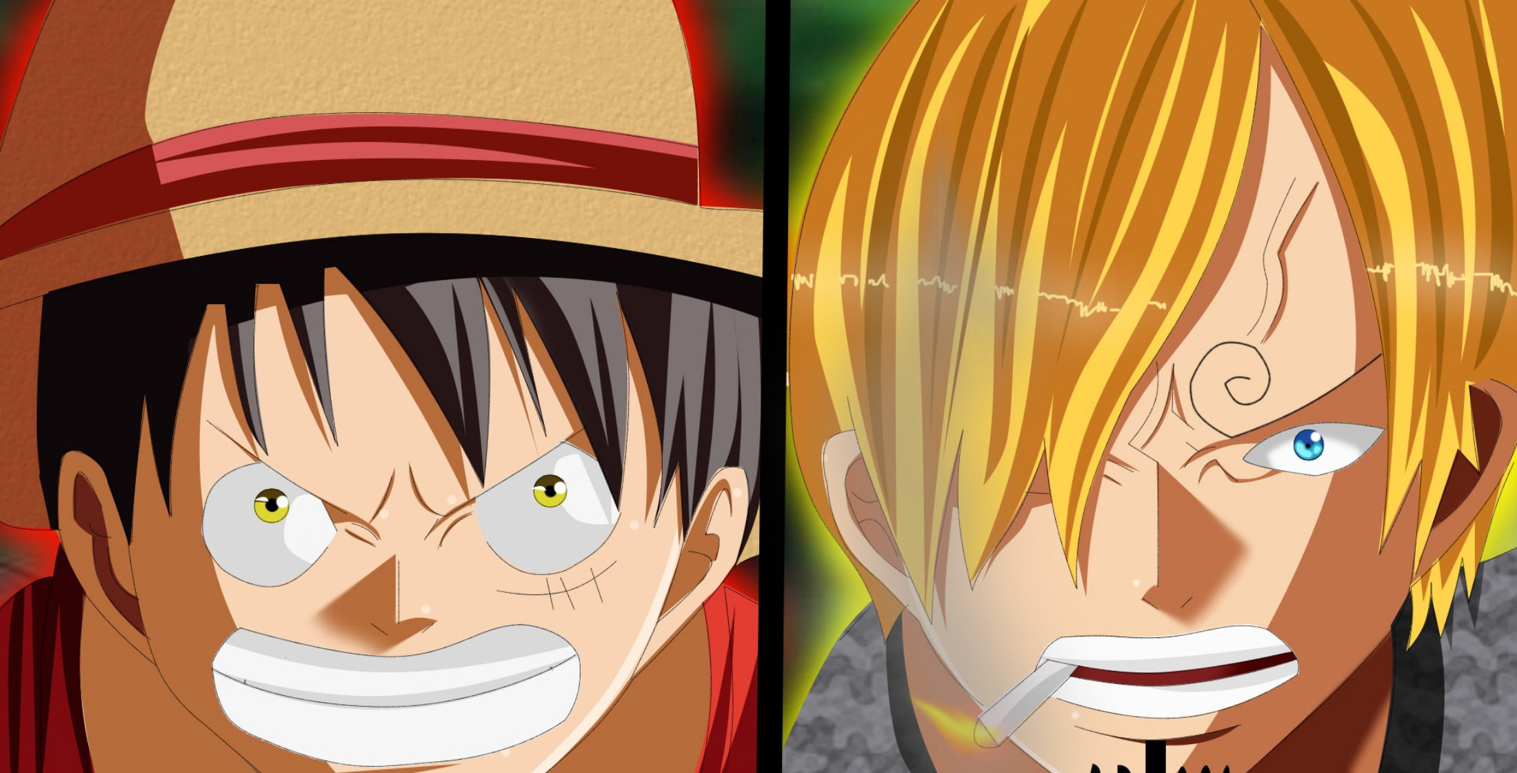 Laden Sie das Animes, One Piece, Affe D Luffy, Sanji (Einteiler)-Bild kostenlos auf Ihren PC-Desktop herunter