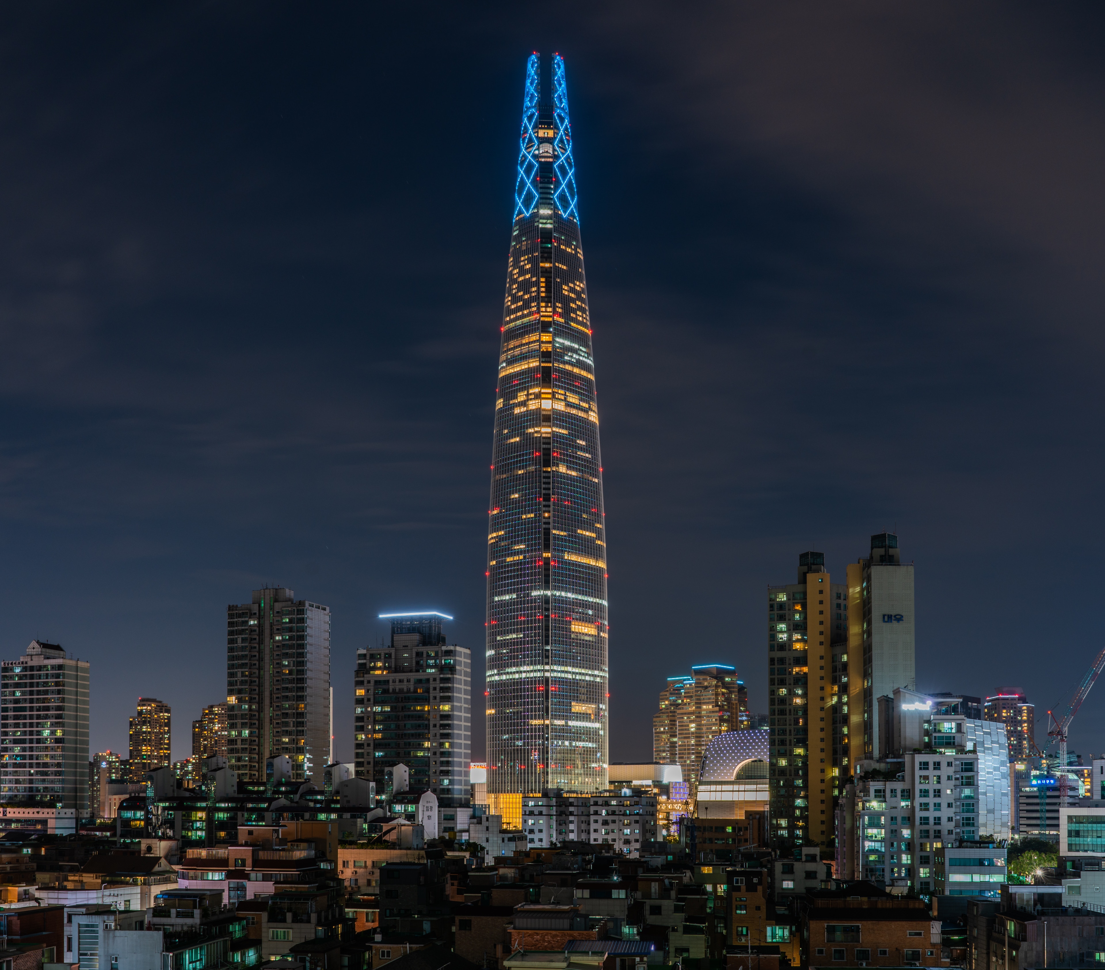 tower, building, cities, night, architecture, city, backlight, illumination for android