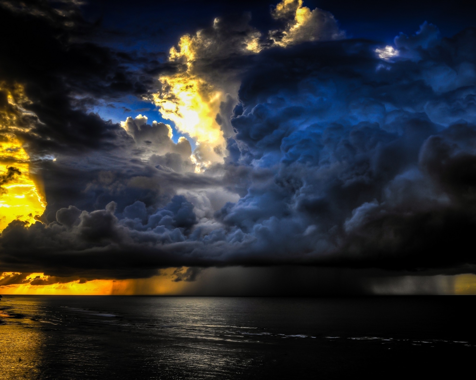 Free download wallpaper Sunset, Rain, Sea, Earth, Bali, Storm, Cloud, Indonesia, Sunshine on your PC desktop