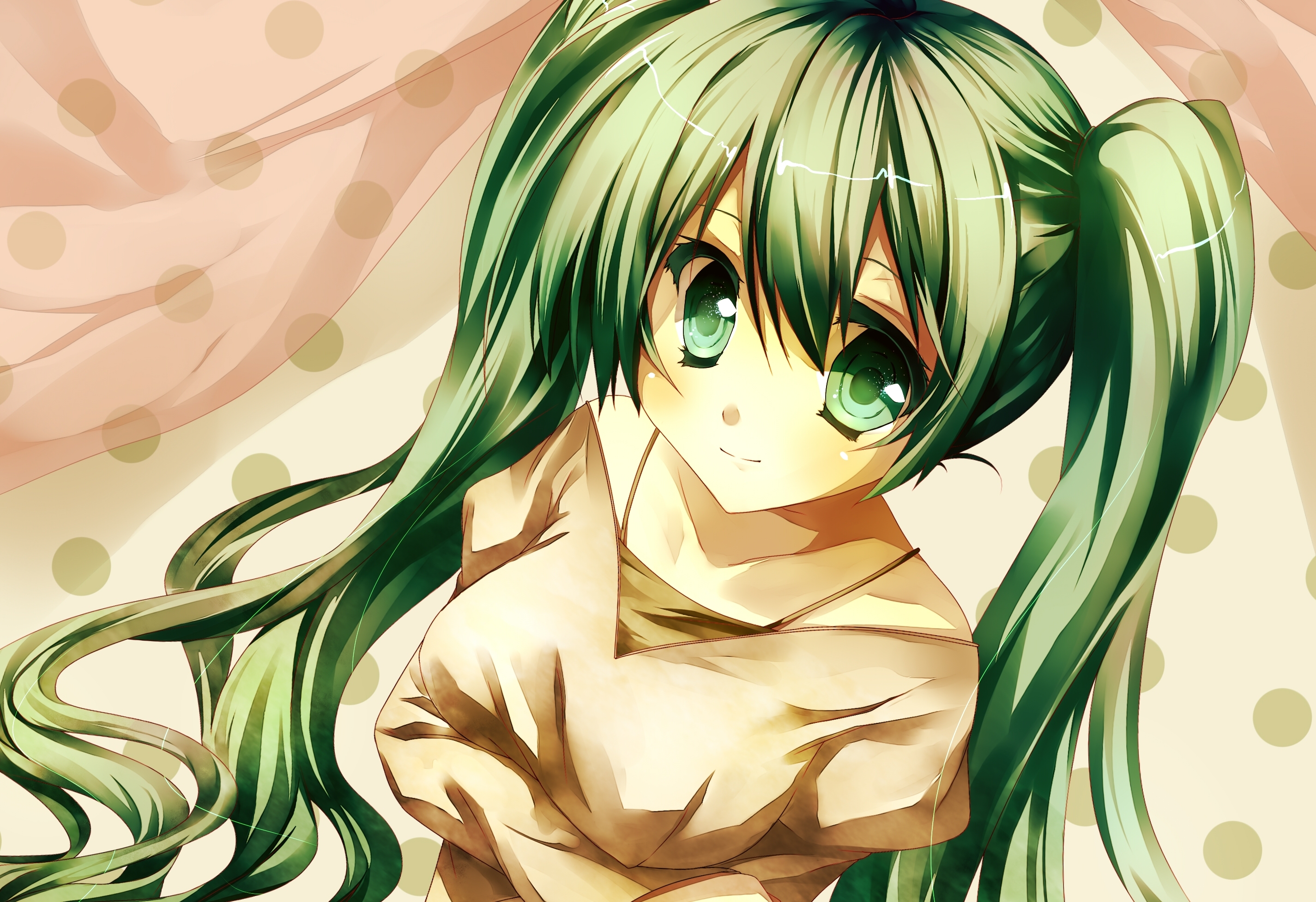 Handy-Wallpaper Vocaloid, Grüne Haare, Grüne Augen, Hatsune Miku, Animes, Lange Haare kostenlos herunterladen.