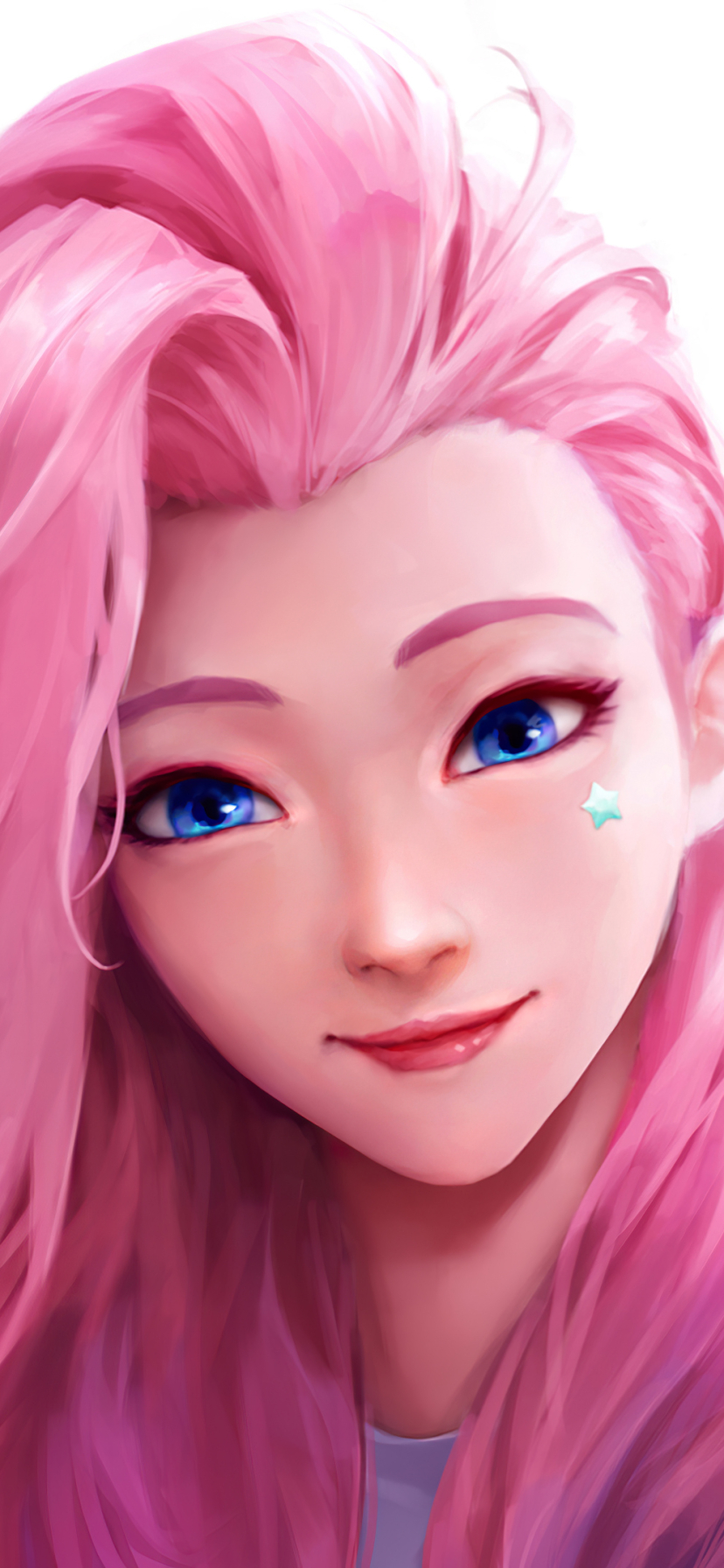 Download mobile wallpaper League Of Legends, Blue Eyes, Pink Hair, Video Game, Seraphine (League Of Legends) for free.