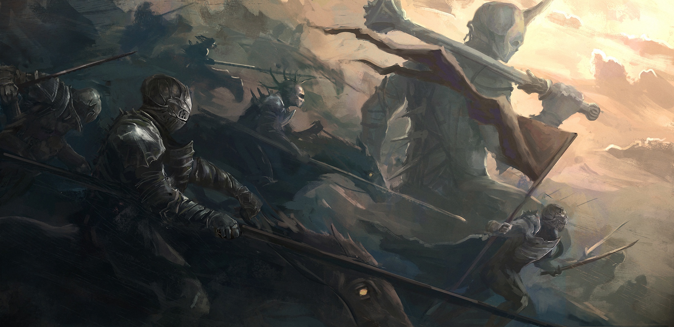 Free download wallpaper Fantasy, Warrior, Knight, Armor, Sword, Spear on your PC desktop