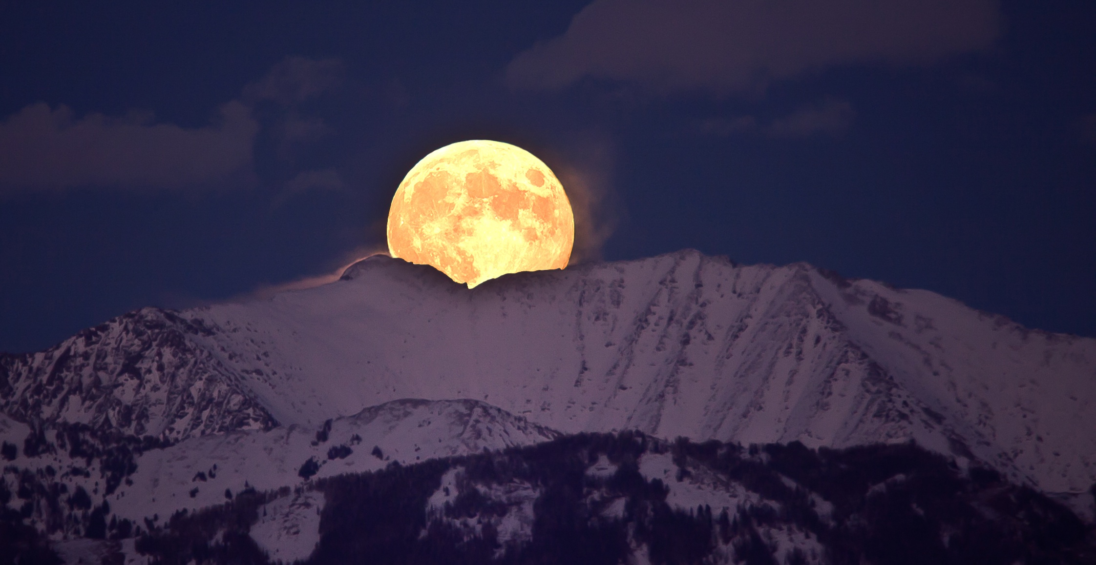 Download mobile wallpaper Night, Moon, Mountain, Earth for free.