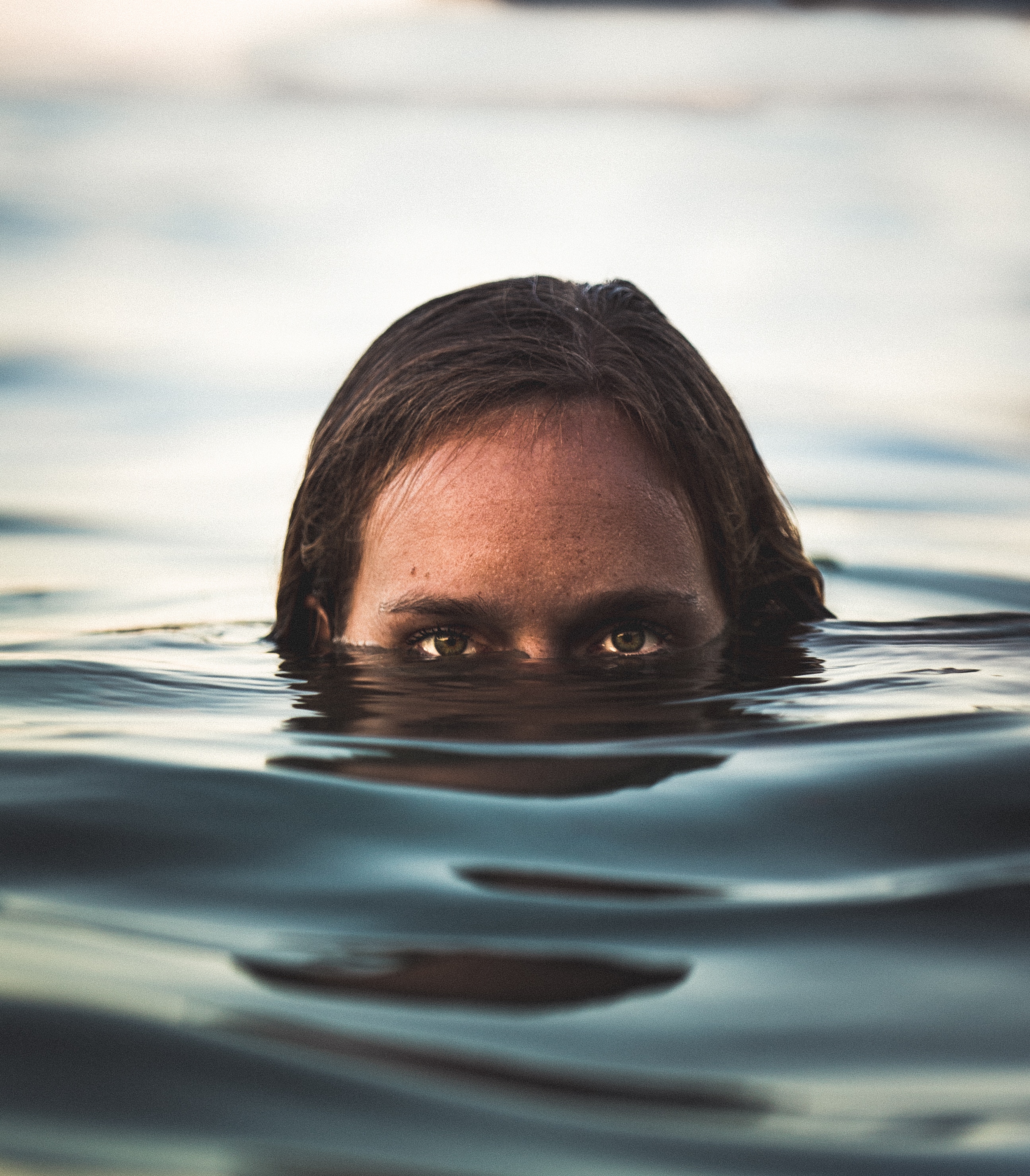 face, miscellaneous, miscellanea, eyes, under water, underwater, watch, to watch QHD