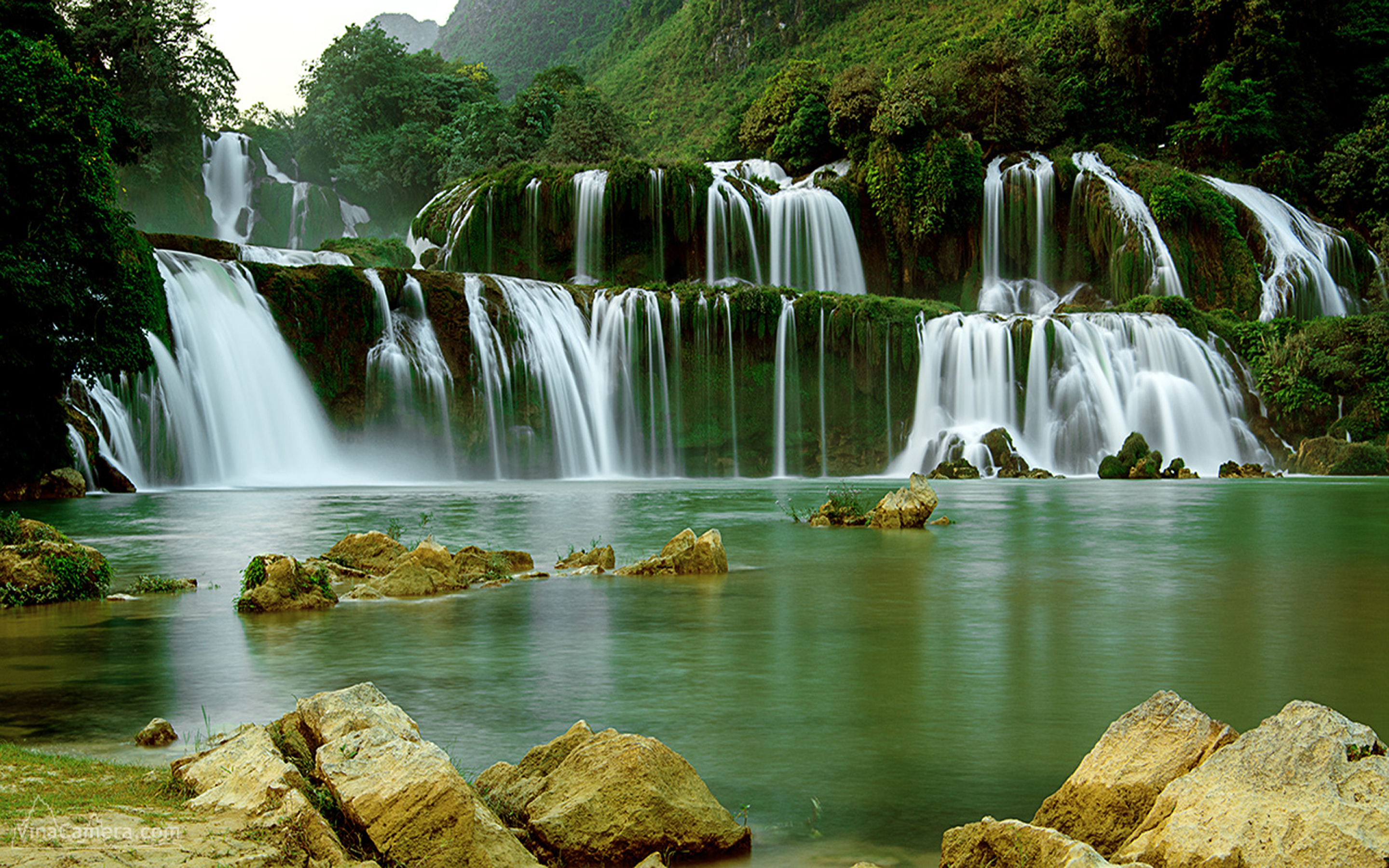386012 завантажити картинку земля, водоспад бан гіок детіан, китай, в'єтнам, водоспад, водоспади - шпалери і заставки безкоштовно