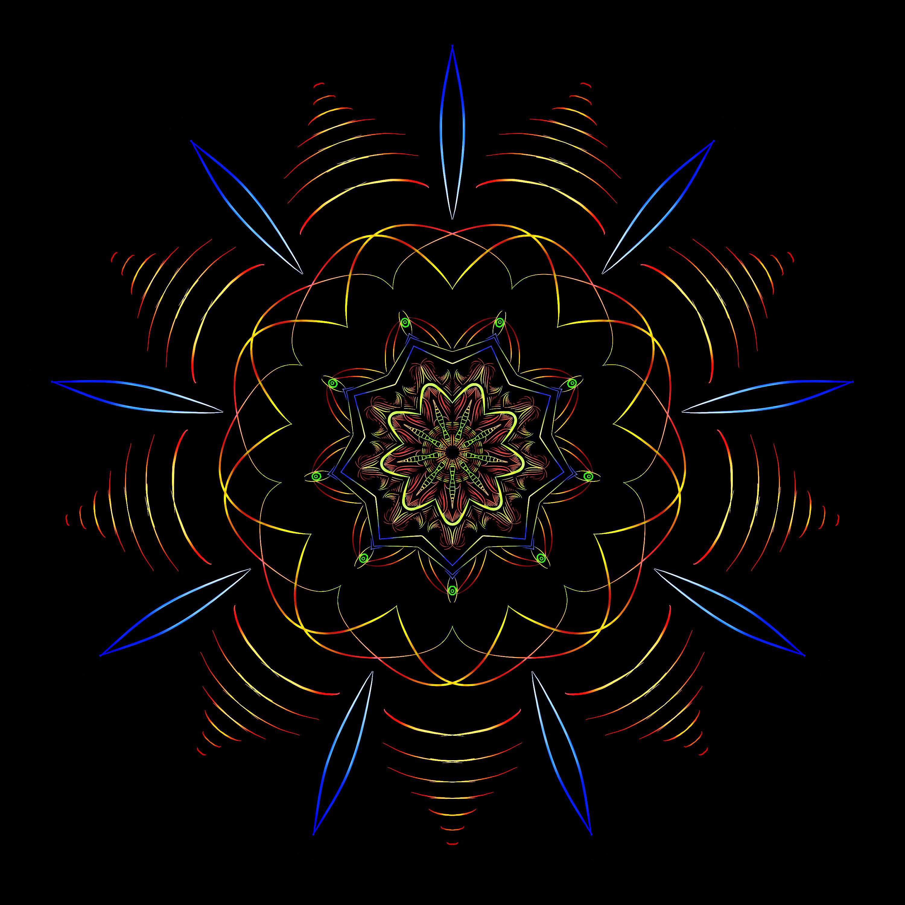 symmetry, mandala, abstract, pattern, lines