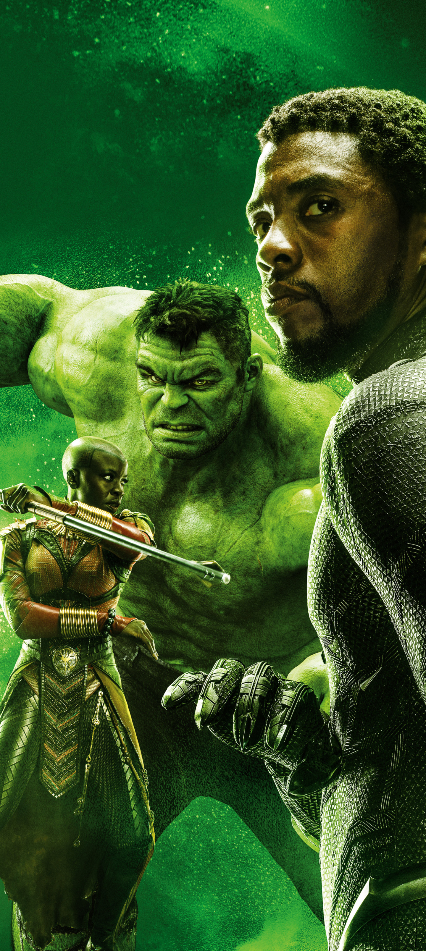 Download mobile wallpaper Hulk, Movie, Black Panther (Marvel Comics), The Avengers, Mark Ruffalo, Danai Gurira, Chadwick Boseman, Avengers: Infinity War, Okoye (Marvel Comics) for free.
