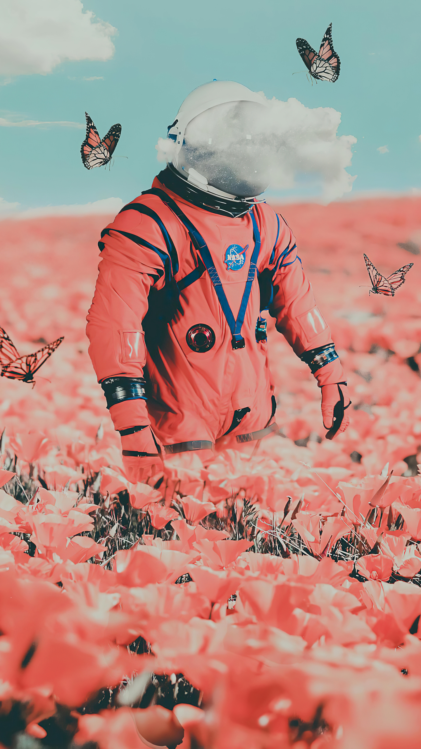 Handy-Wallpaper Schmetterlinge, Schmetterling, Science Fiction, Astronaut kostenlos herunterladen.