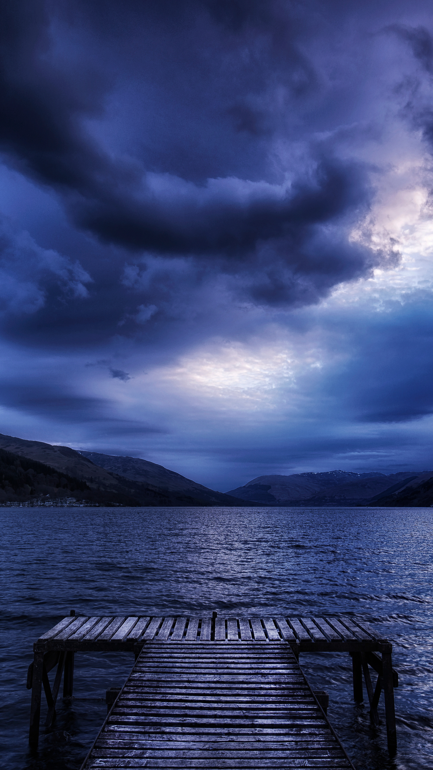 Download mobile wallpaper Sky, Lakes, Lake, Pier, Cloud, Photography for free.