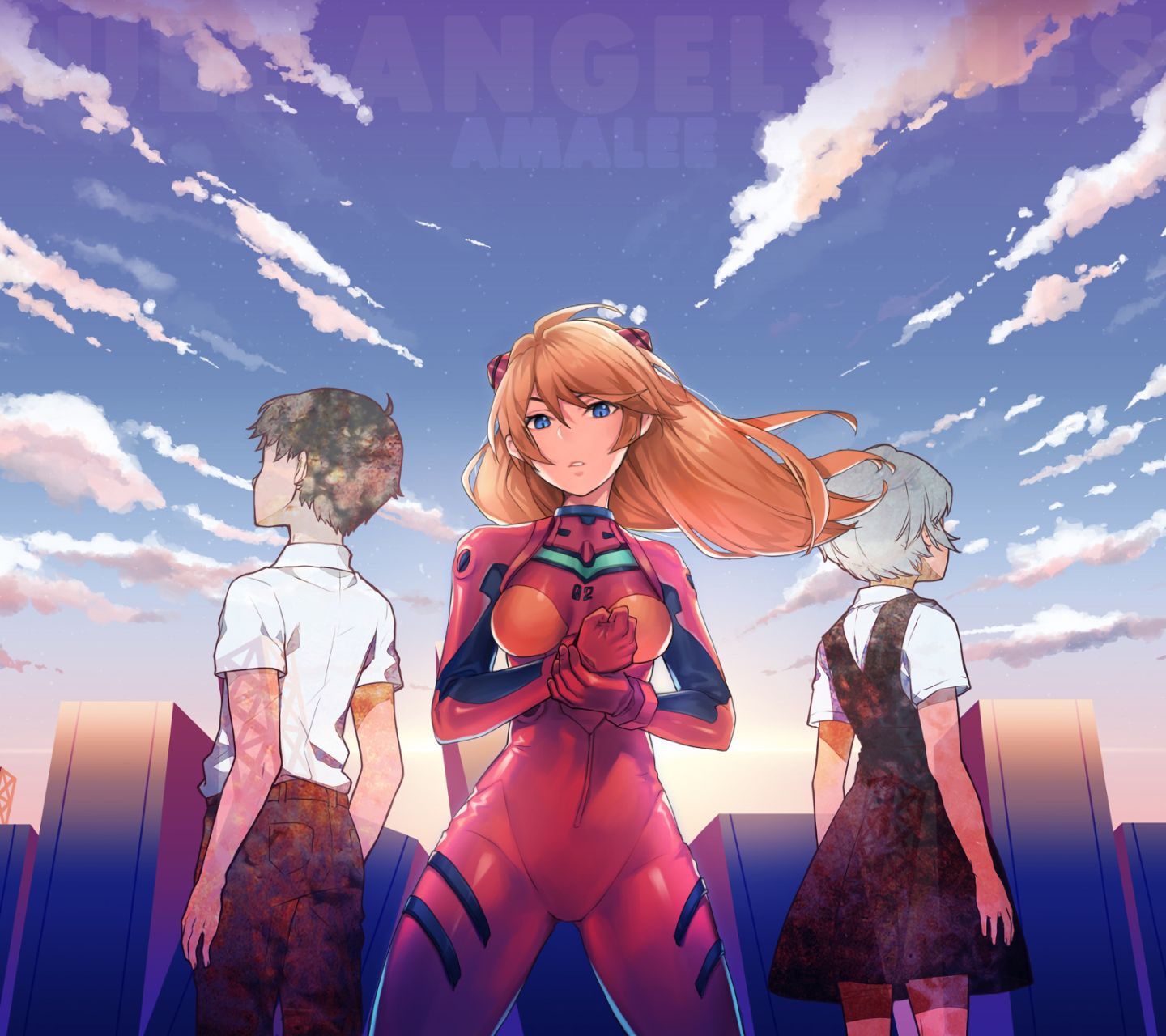 Free download wallpaper Anime, Evangelion, Neon Genesis Evangelion, Asuka Langley Sohryu, Rei Ayanami, Shinji Ikari on your PC desktop