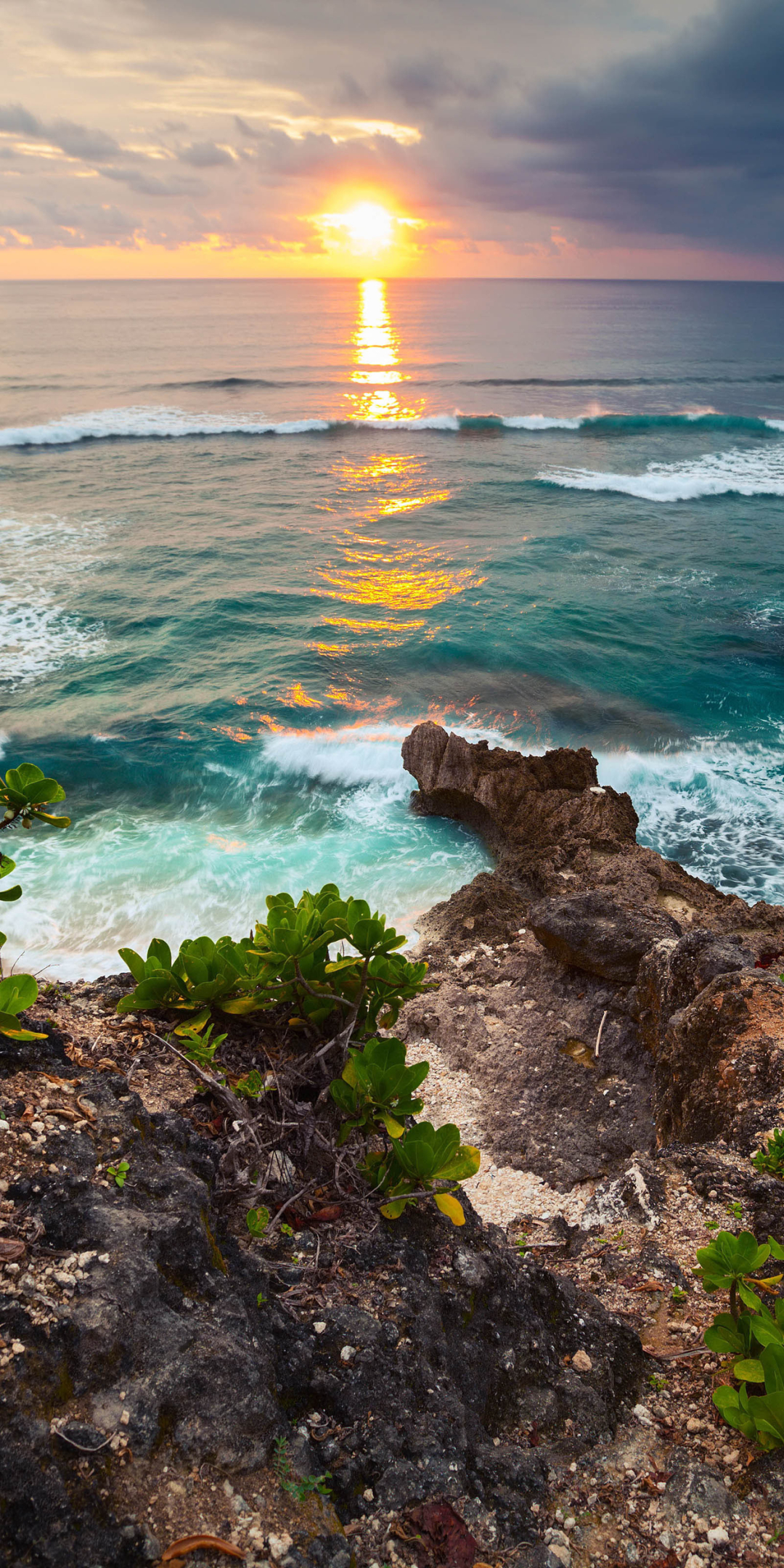 Download mobile wallpaper Sunset, Sea, Horizon, Ocean, Earth, Indonesia for free.