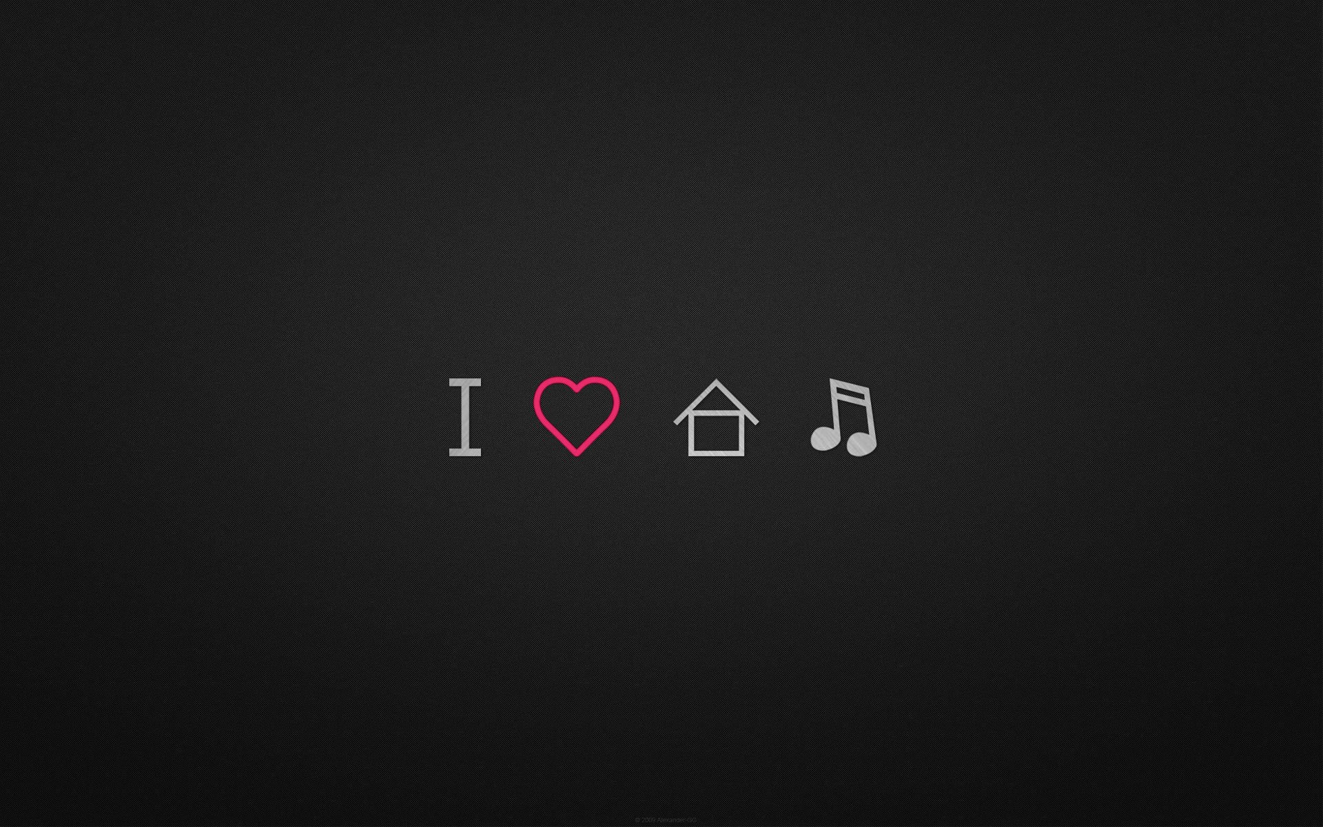Download mobile wallpaper Music, Love, House, Minimalist for free.